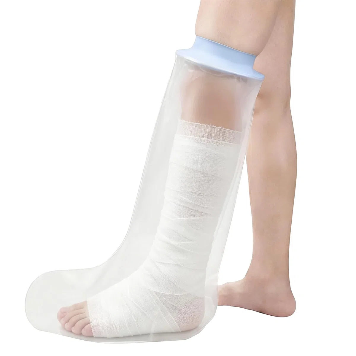Protection Platre Jambe Adulte, Protège-plâtre Jambe Etanche et Réutilisable Protection Jambe Douche Protecteur de Bandage Sac Douche Platre pour la Jambe Cassée, le Pied