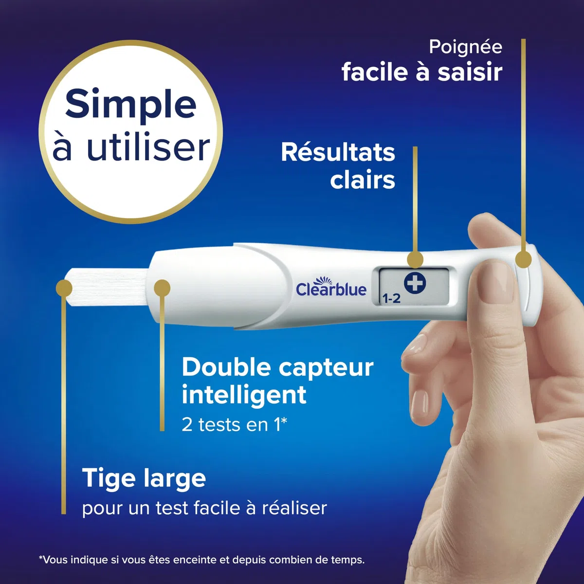 Clearblue Test De Grossesse Digital Avec Estimation De l’Âge De La Grossesse, Le Seul Test Qui Vous Indique Le Nombre De Semaines, 2 Tests Digitaux