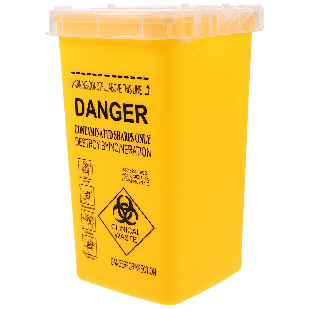 Boîte Dechets Dassri, Collecteur Aiguille Pour Déchets Piquants Et Coupants Boîte De Aiguilles Tatouage Conteneur Jaune Pour Élimination Sécurisée Des Déchets 6,09 x 3,54 x 3,54inch
