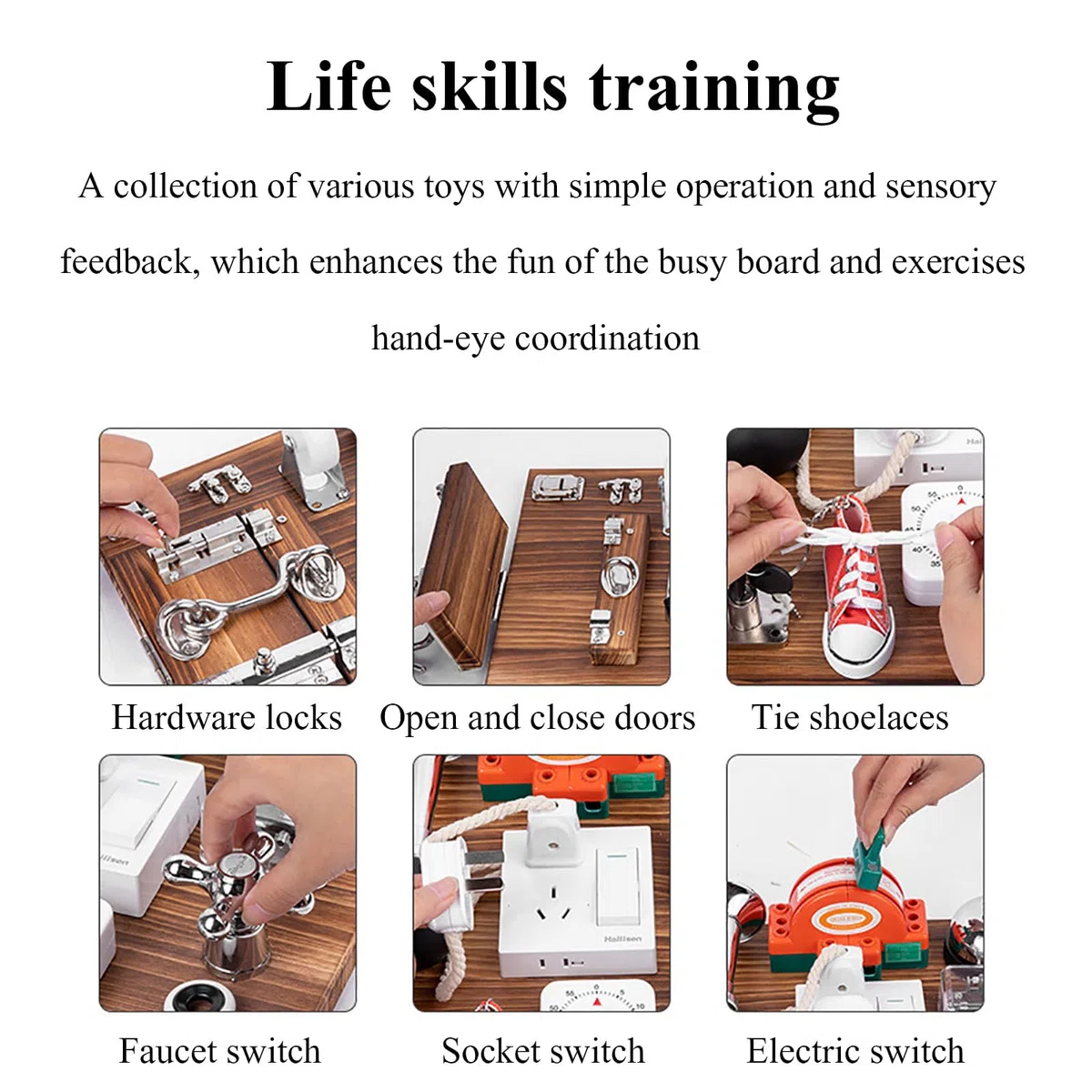 Tableau d'activités sensoriel, Panneau de Manipulation Manuelle pour développer la Concentration, Jeu éducatif Stimulant pour Les Loisirs et l'apprentissage