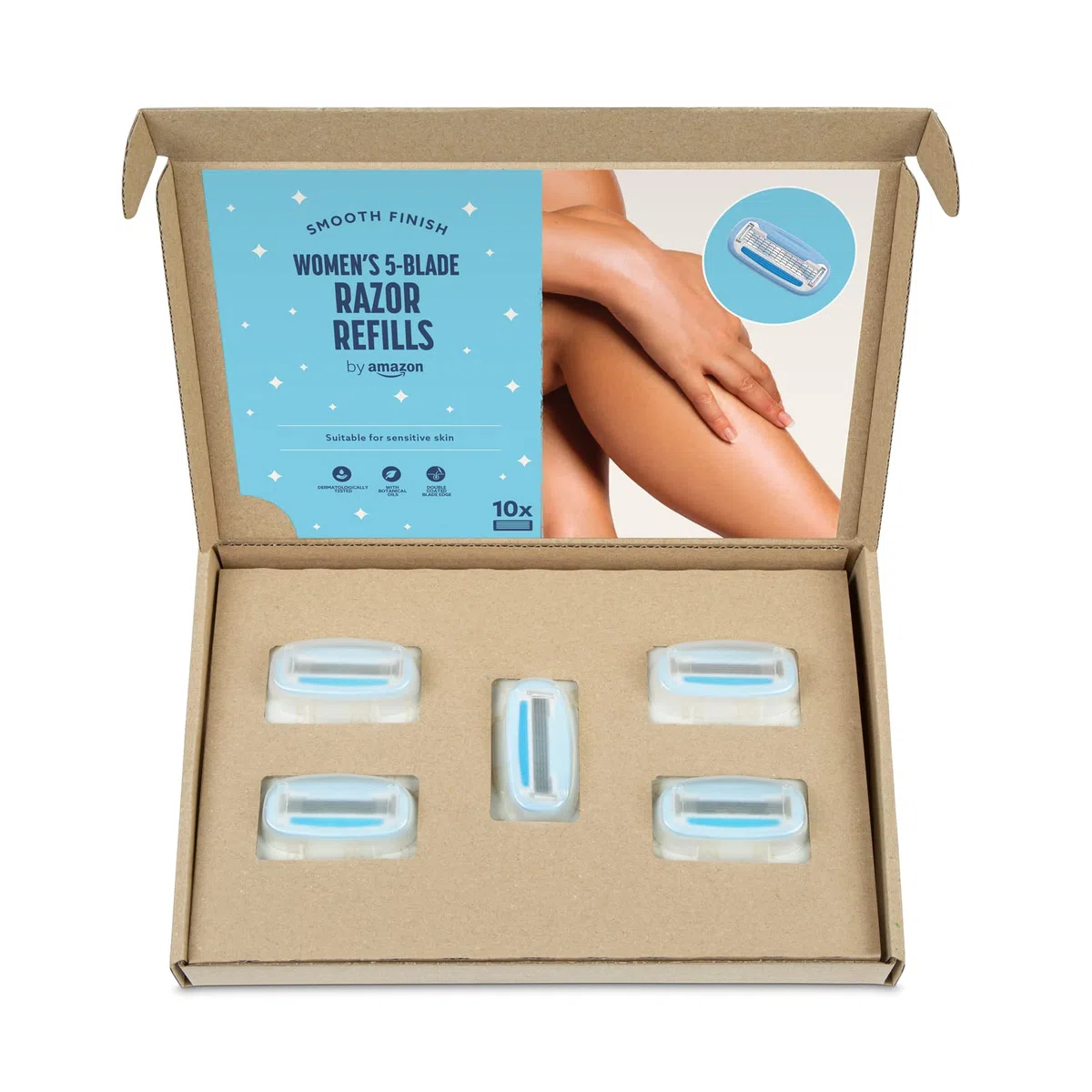 by Amazon Lot de 10 recharges pour rasoir à 5 lames pour femme, 10 pièces