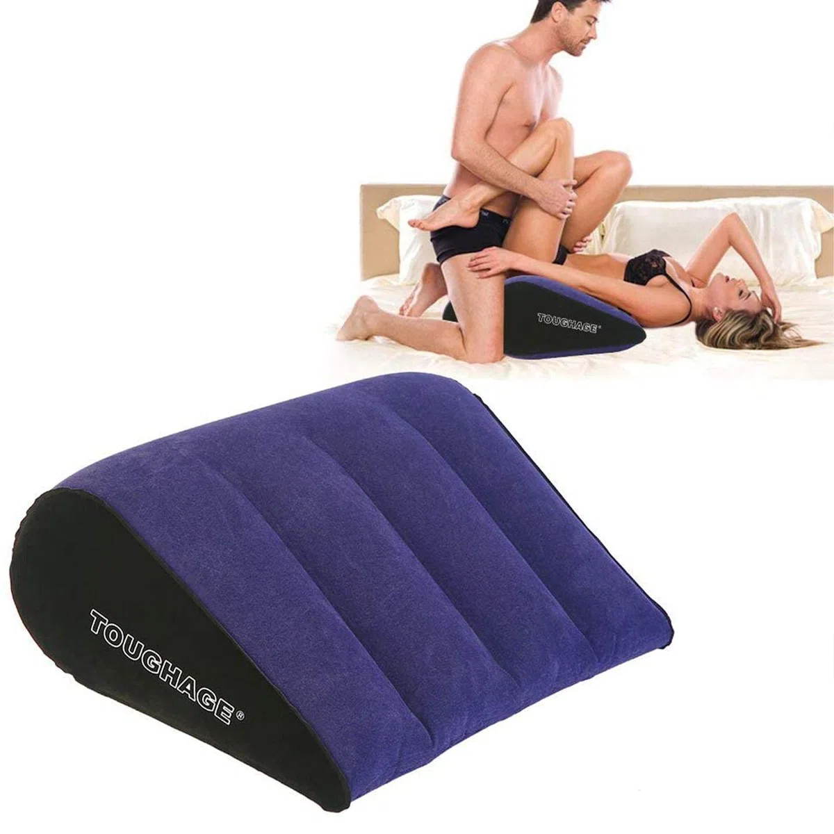 Oreiller Gonflable Lombaires pour Couples Sexe Coussin Triangle Ensemble Compensé Pliable avec Pompe Sexy Ruban Support Portable Confort Posture Plus Appropriée Hauteur Accueil Voyage