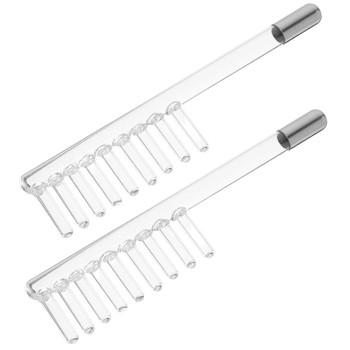 Gadpiparty Lot de 2 pièces de rechange haute fréquence - Accessoire non conducteur transparent pour mur de visage - Peigne de rechange pour un traitement sûr et efficace de la croissance des cheveux
