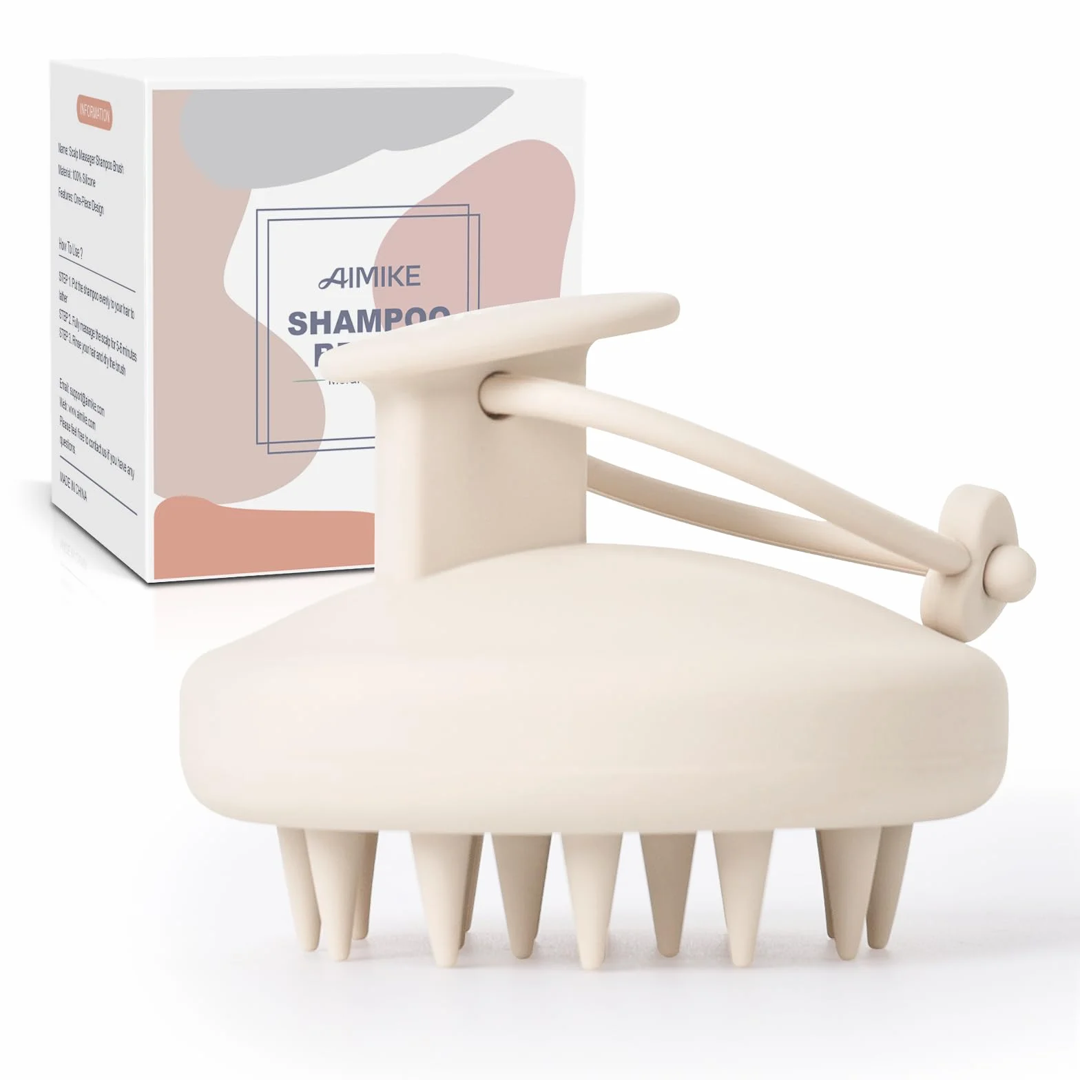 AIMIKE Brosse Massage Cuir Chevelu Silicone, Masseur Tête, Brosse Shampooing, Réduit Pellicules, Stimule Croissance Cheveux