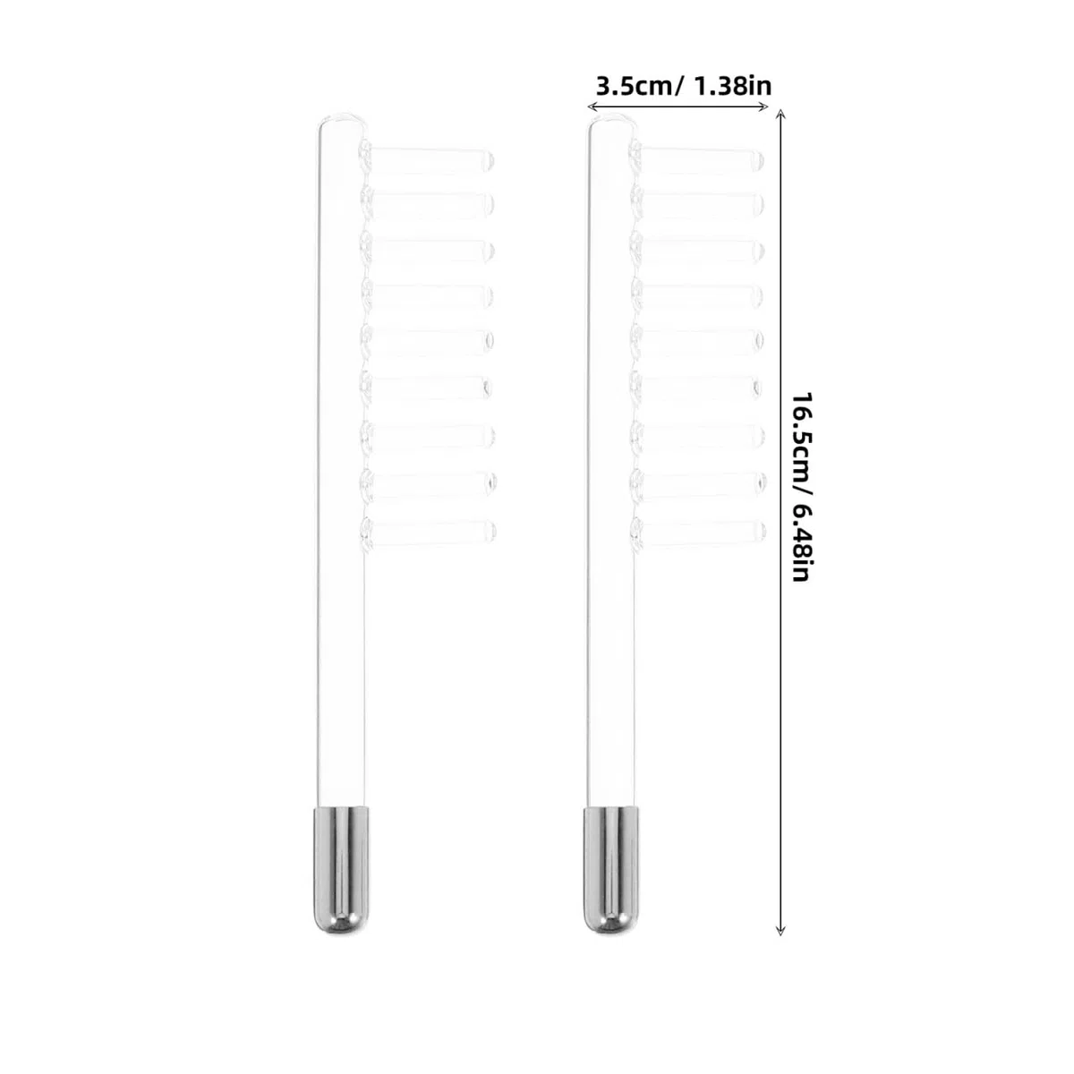 Gadpiparty Lot de 2 pièces de rechange haute fréquence - Accessoire non conducteur transparent pour mur de visage - Peigne de rechange pour un traitement sûr et efficace de la croissance des cheveux