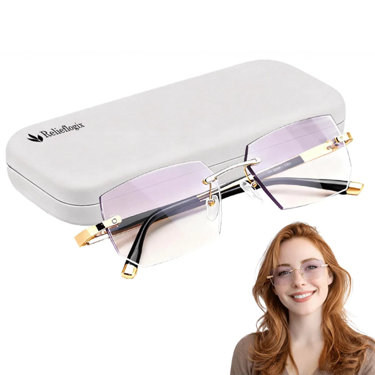 Relieflogix Lunettes anti lumière bleue autofocus, lunettes de lecture à zoom automatique