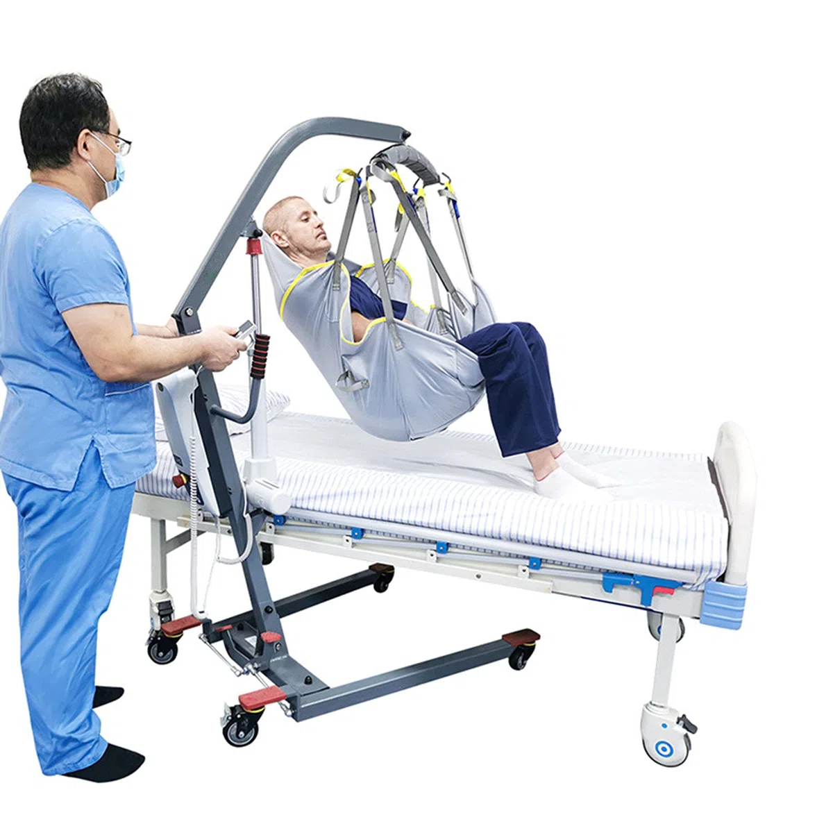 Élingue De Toilette d'ascenseur De Patient pour La Douche À Usage Domestique Ceinture De Transfert Électrique avec Soutien De La Tête,M