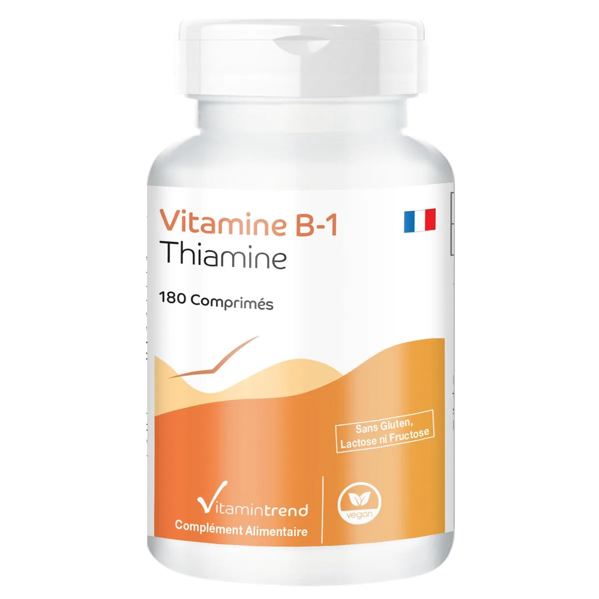 Vitamintrend Vitamine B1 hautement dosée 100 mg, 180 comprimés, thiamine, complément alimentaire vegan sans additifs, fabriqué en Allemagne
