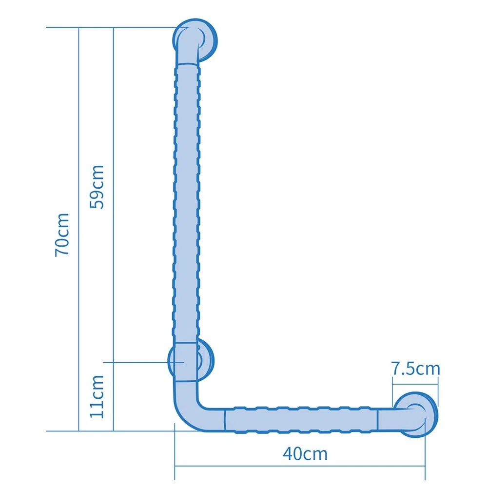 Barre D'Appui de Salle Den de Type L En Acier Inoxydable Stable Multifonction Antidérapant Résistant À L'Usure/White/A