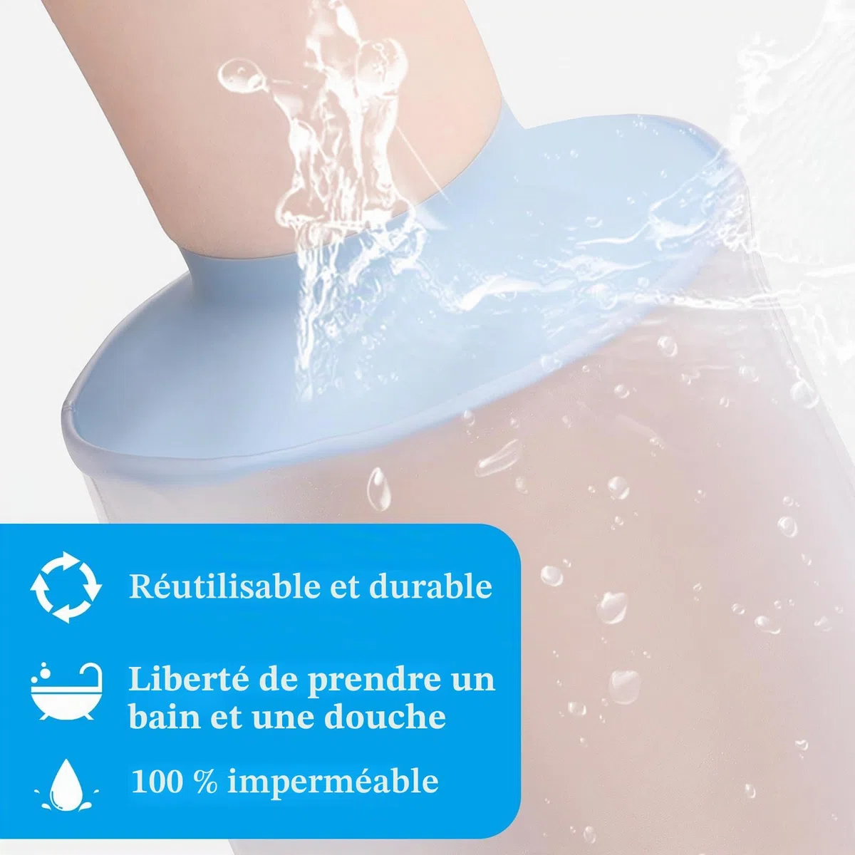 Fasola Protège Plâtre Bras pour Douche et Piscine, Protection Etanche pour Platre Bras Adulte, Réutilisable Sac de Protection Bras Platre, Maintenir le Bandage au Sec