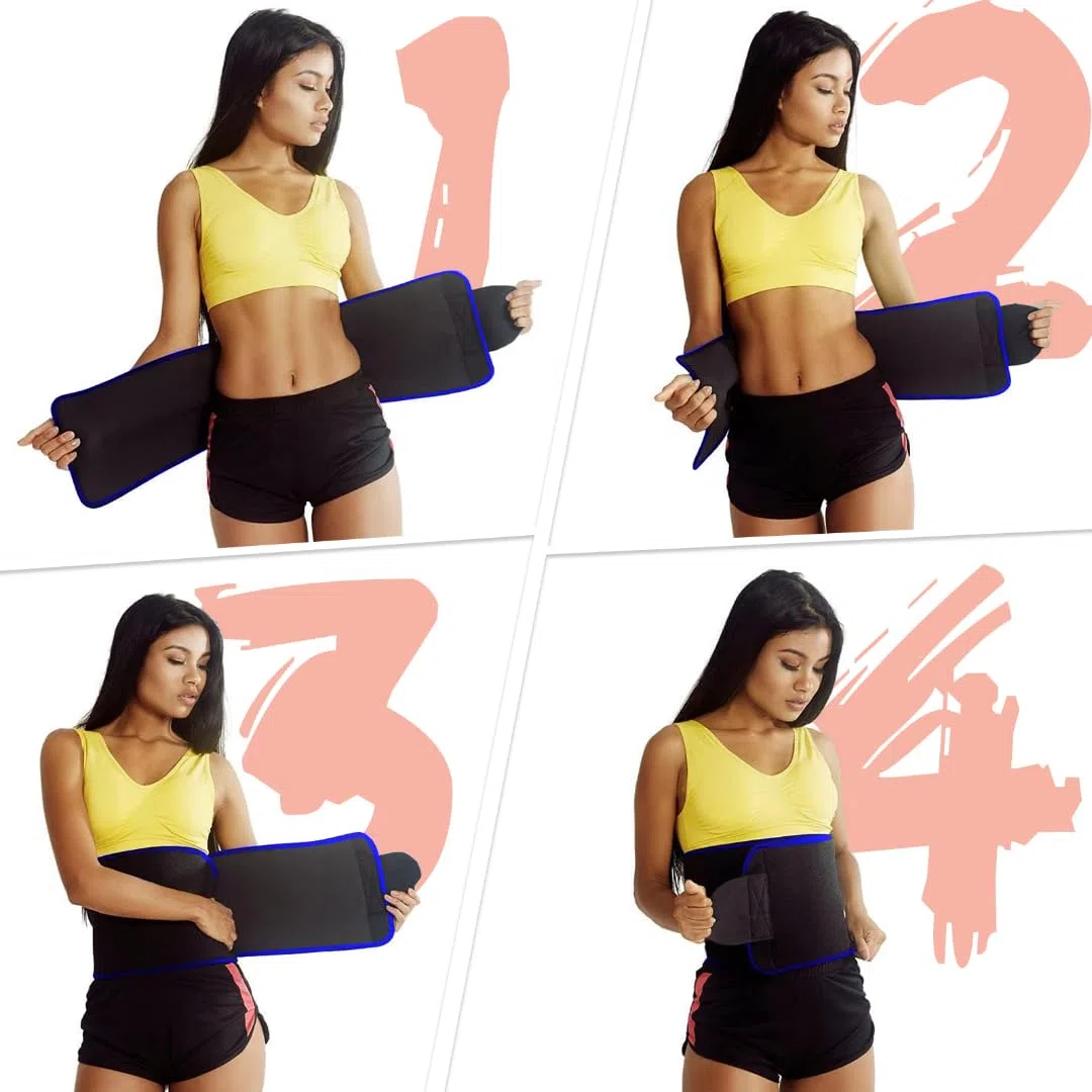 Artefact tendance, ceinture cachée avec revêtement argenté, un nouveau choix pour le sport et la beauté du corps, la réduction de la graisse et la réduction de l'abdomen en une seule étape, bleu,