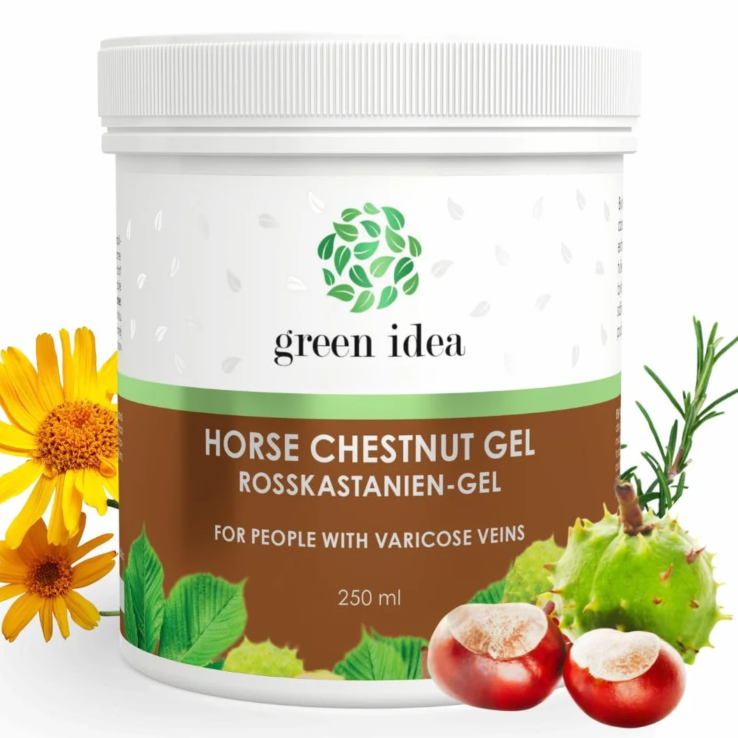 Green idea - Gel de Massage au Marron d'Inde et Arnica contre les Varices 250 ml - Traitement pour Varices et Hémorroïdes - Améliore la Circulation Sanguine - Soulage Rapidement - Veines Saines | Crème Jambes à l'arnica, Marronnier, Rutine, Contre les var