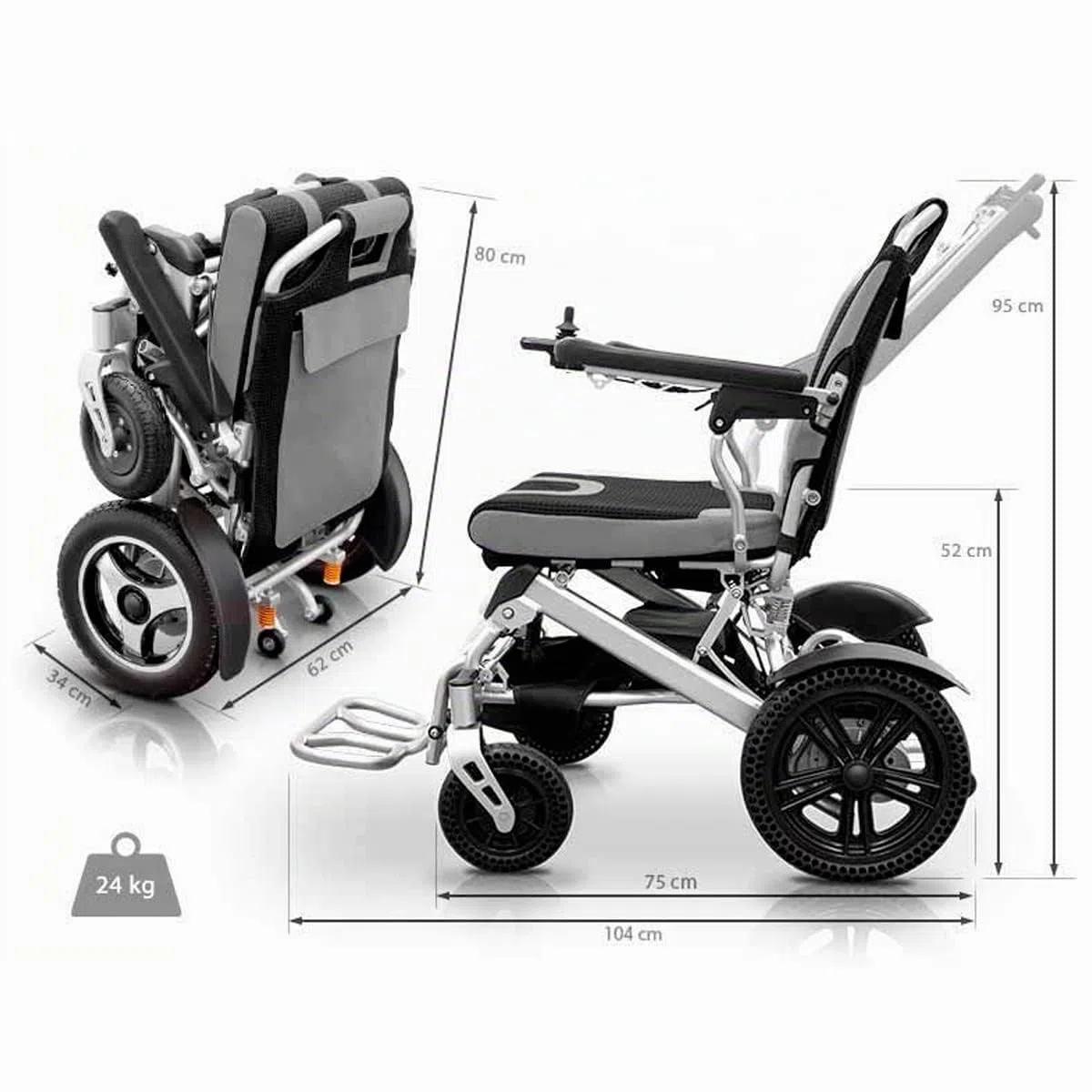 QUIRUMED Fauteuil roulant électrique pliable EASY PLUS ULTRALIGHT