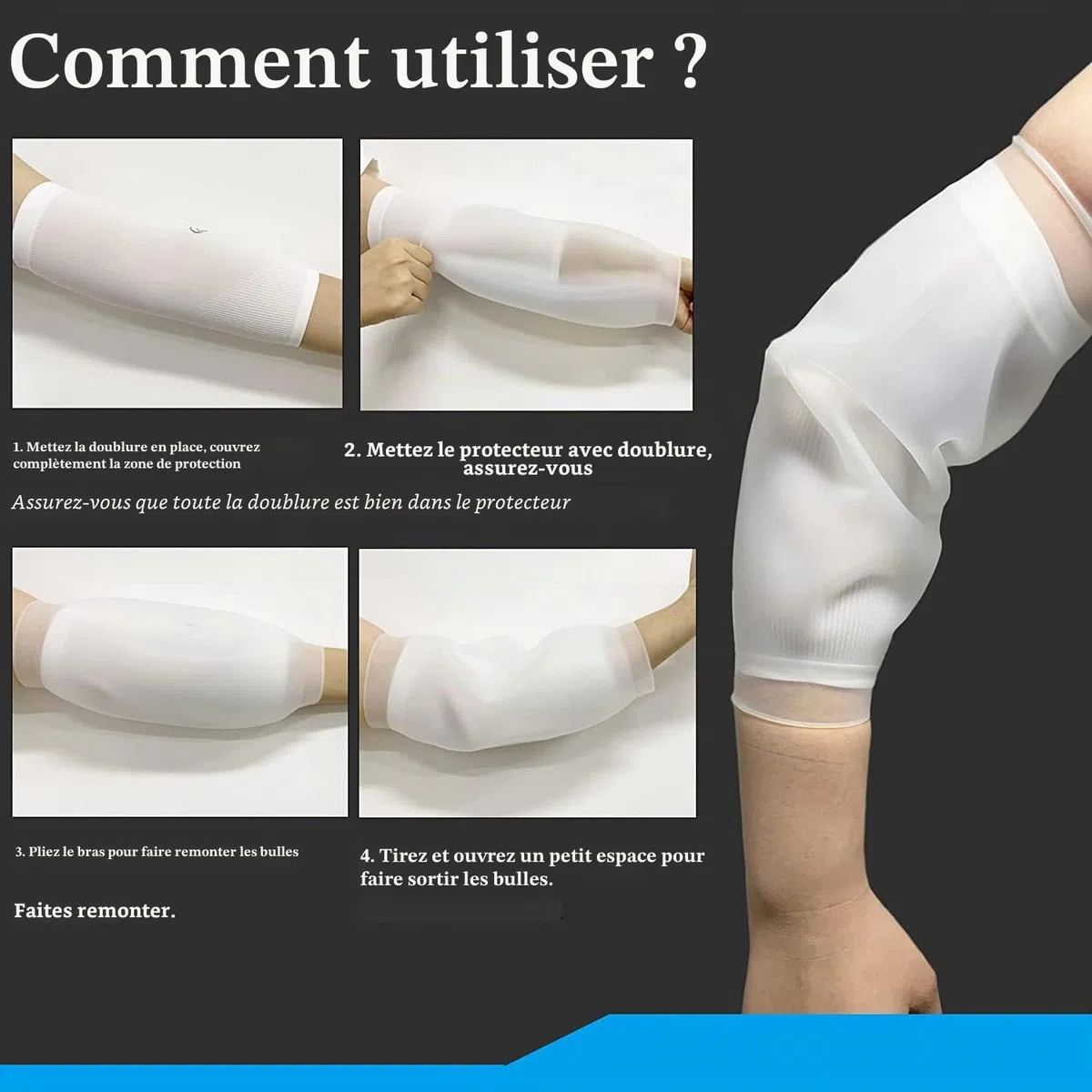 Housse de protection imperméable pour adulte PICC Line pour chimiothérapie, bras central Elbow pour adulte et enfant (S)