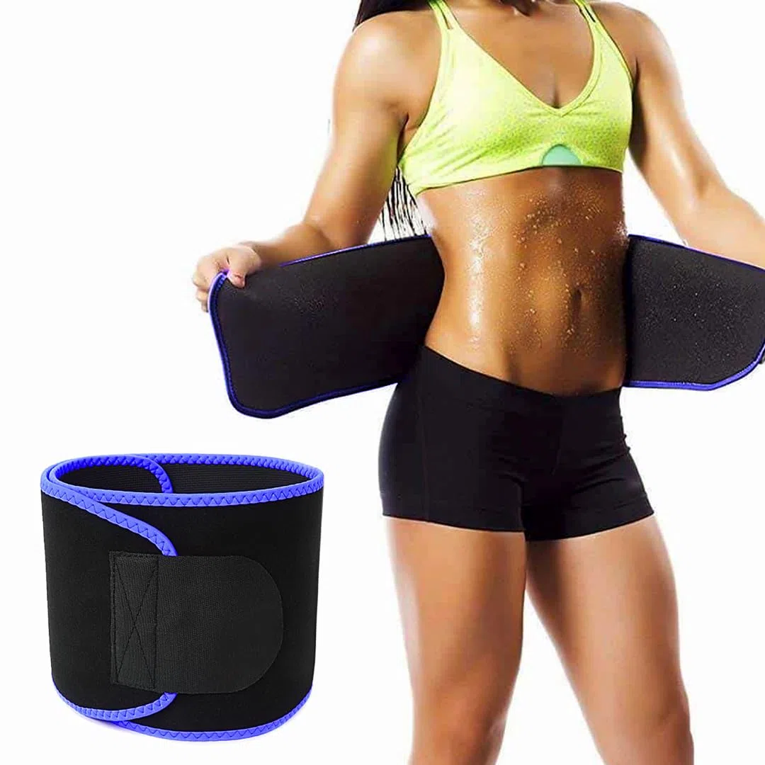 Artefact tendance, ceinture cachée avec revêtement argenté, un nouveau choix pour le sport et la beauté du corps, la réduction de la graisse et la réduction de l'abdomen en une seule étape, bleu,