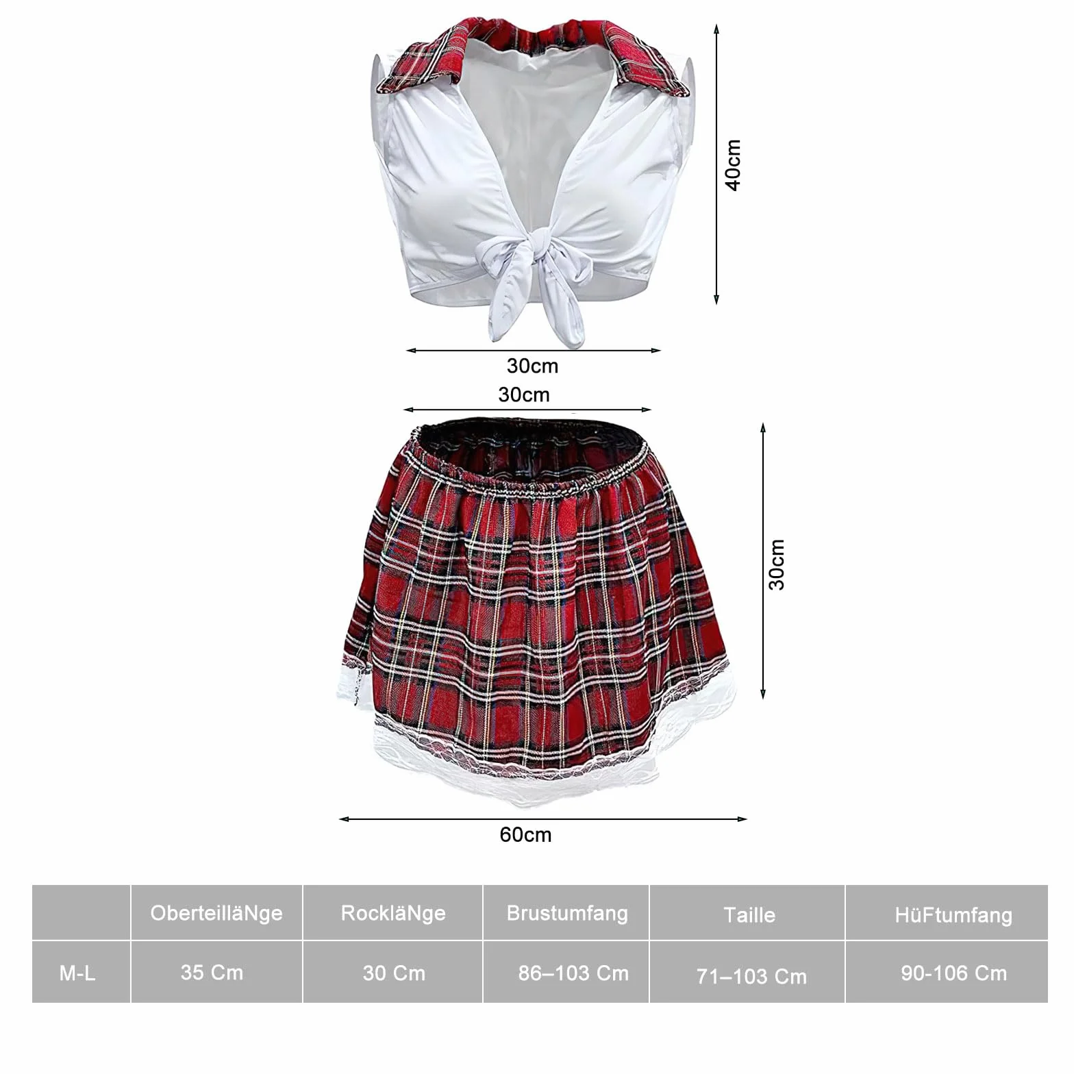 HENGBIRD Tenue Écolière Sexy, Jupe Érotique, Costume Infirmière, Nuisette Lingerie Sexy (M-L)