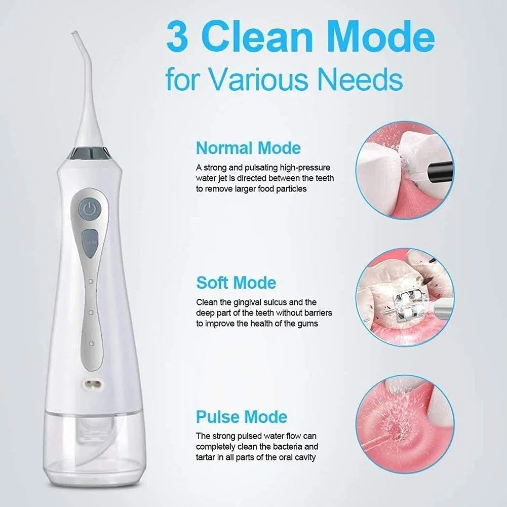 Hydropulseur sans Fil, hydropulseur Multifonction Portable, Rechargeable par USB, étanche IPX7, irrigateur buccal Dentaire de Voyage à Domicile