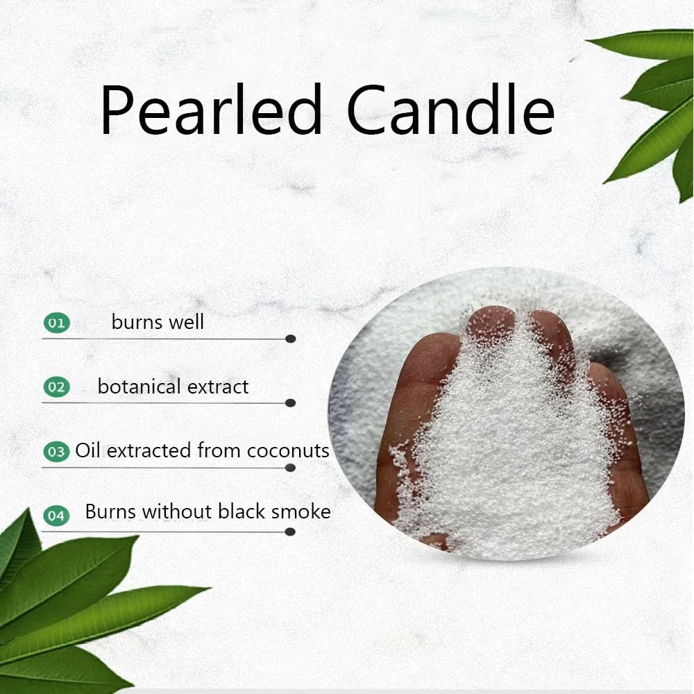 TooGet Bougie Perlée de 0.9 Kg, Bougie de Sable Rechargeable, Non Parfumée, Non Toxique, Bougies en Poudre Longue Durée Pour Bricolage, Décoration de Mariage