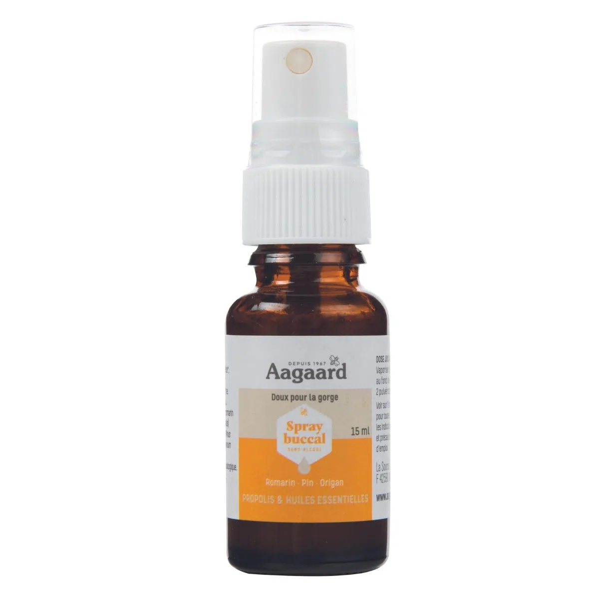 Aagaard - Propoline spray buccal - vaporisateur 15 ml - Hygiène de la gorge, soulage les gorges irri