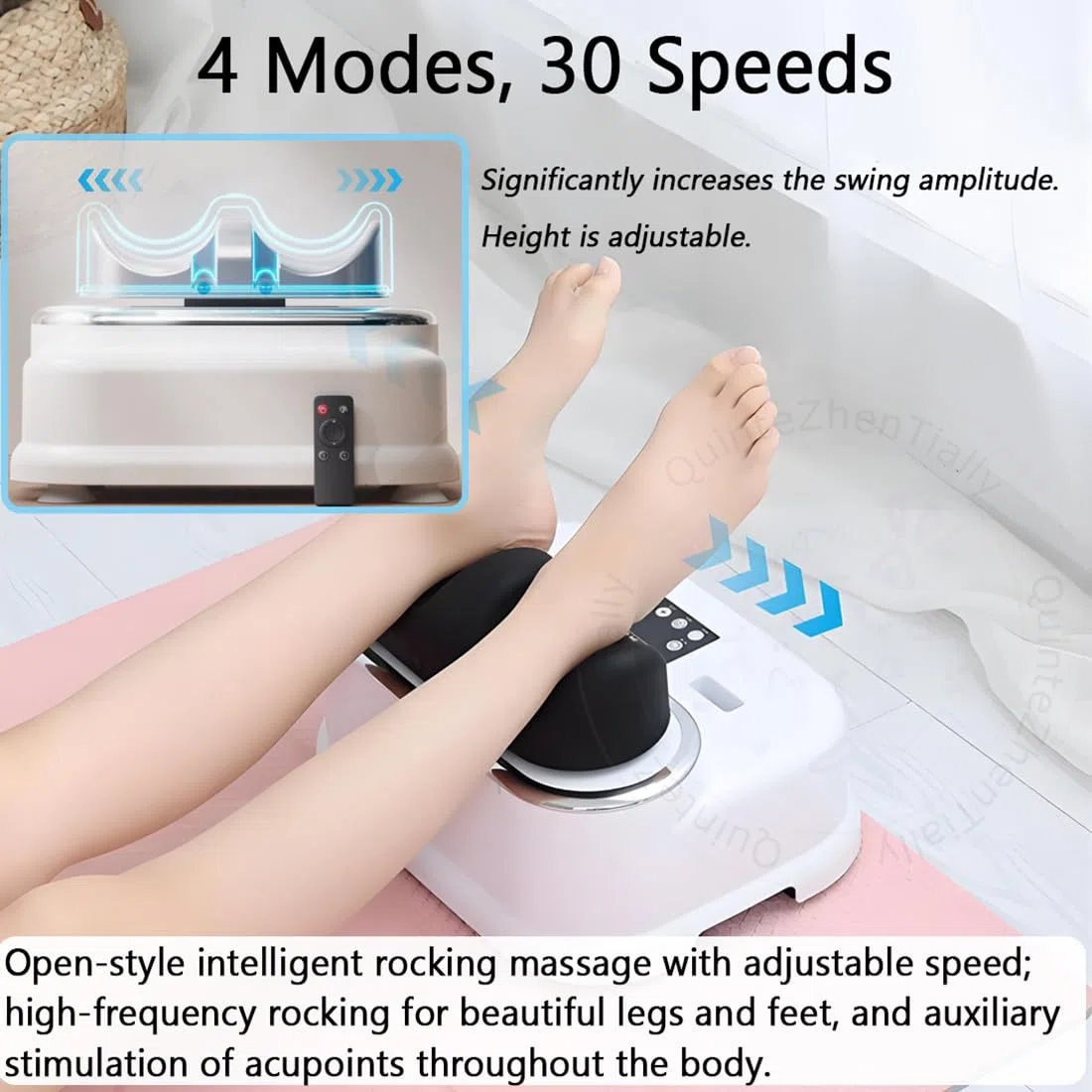 Masseur de pieds, exercice d'aérobic passif, secoueur de jambes pour soulager la fatigue, 4 modes 30 vitesses réglables, usage domestique