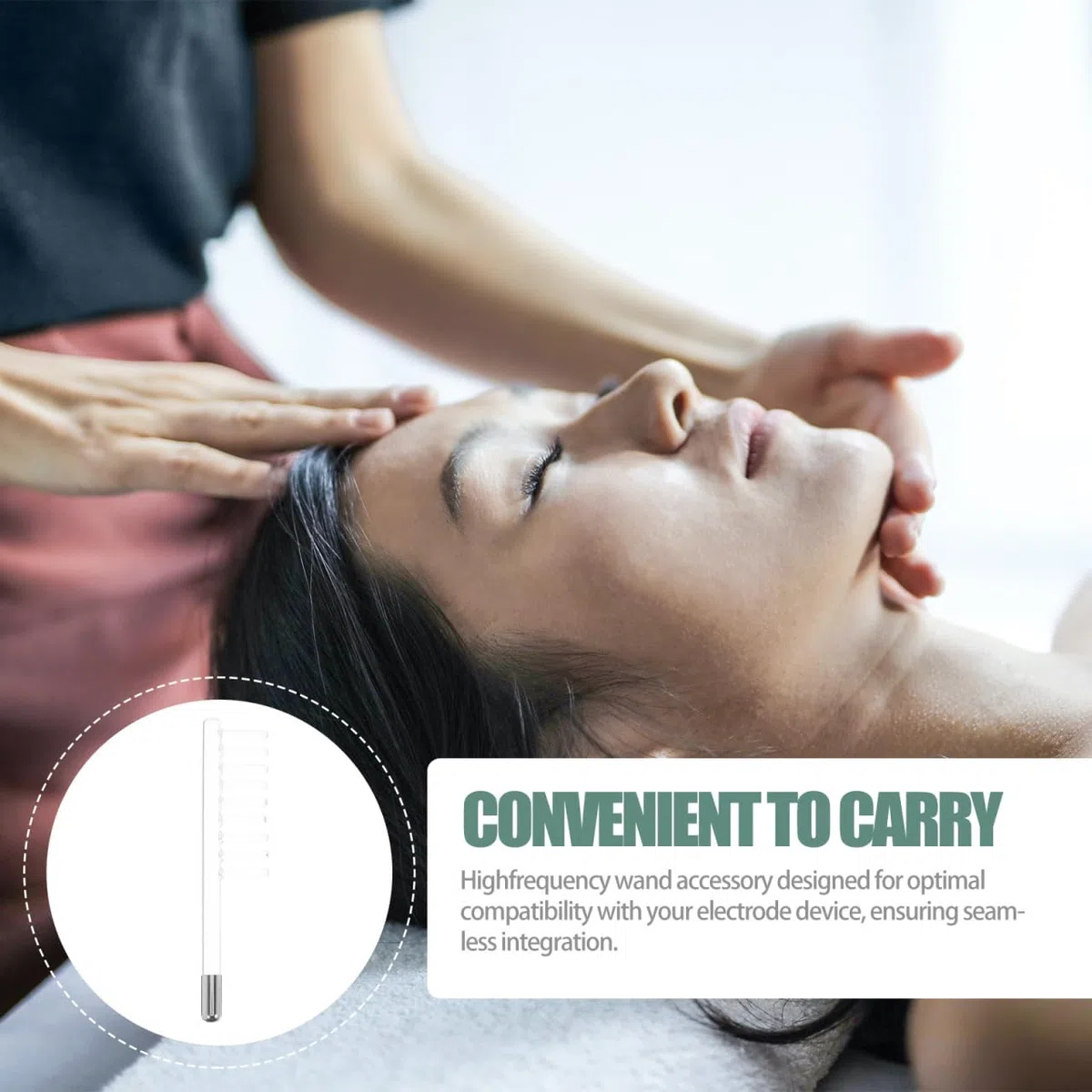 Gadpiparty Lot de 2 pièces de rechange haute fréquence - Accessoire non conducteur transparent pour mur de visage - Peigne de rechange pour un traitement sûr et efficace de la croissance des cheveux