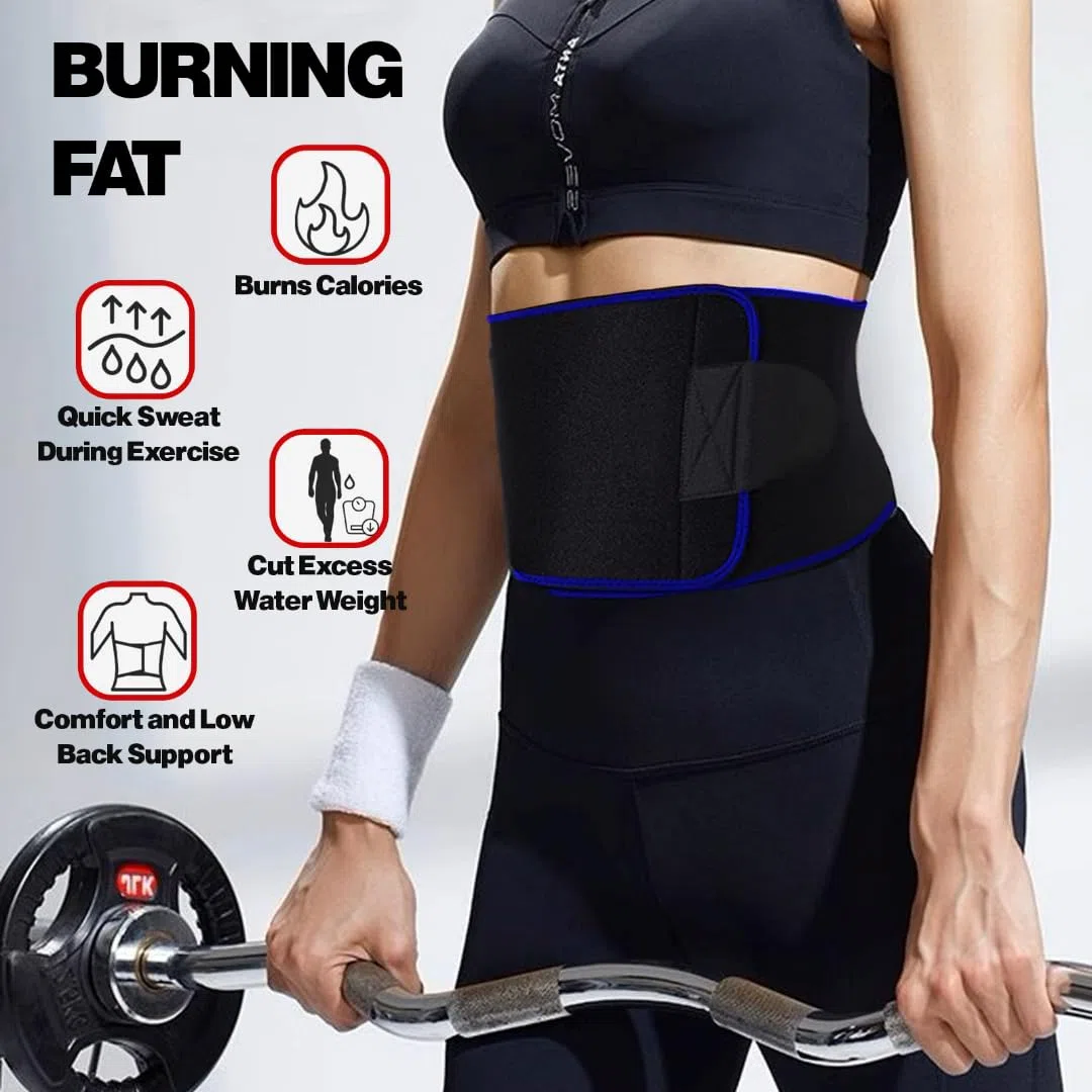 Artefact tendance, ceinture cachée avec revêtement argenté, un nouveau choix pour le sport et la beauté du corps, la réduction de la graisse et la réduction de l'abdomen en une seule étape, bleu,