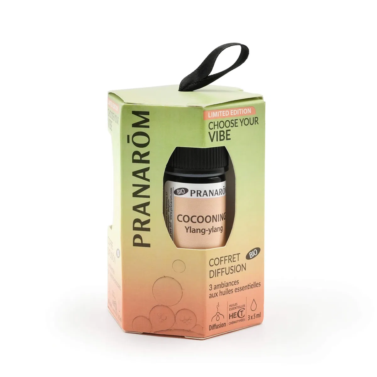 PRANARÔM - LES DIFFUSABLES - Coffret Choose your vibe - 3 synergies d'Huiles Essentielles - Diffusion - 3x5ML - BIO