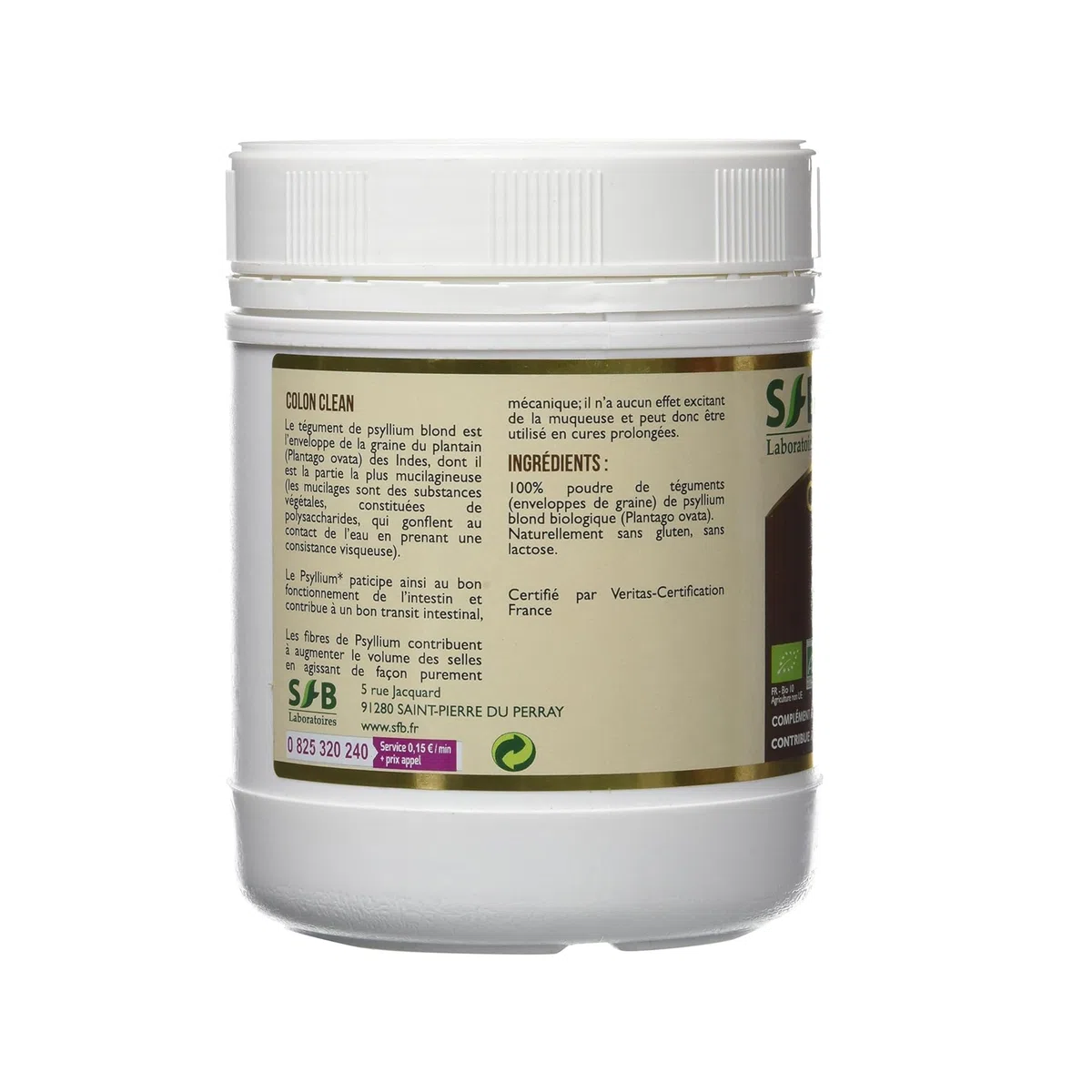 SFB Laboratoires - Colon Clean - Psyllium blond bio - Pot 200g