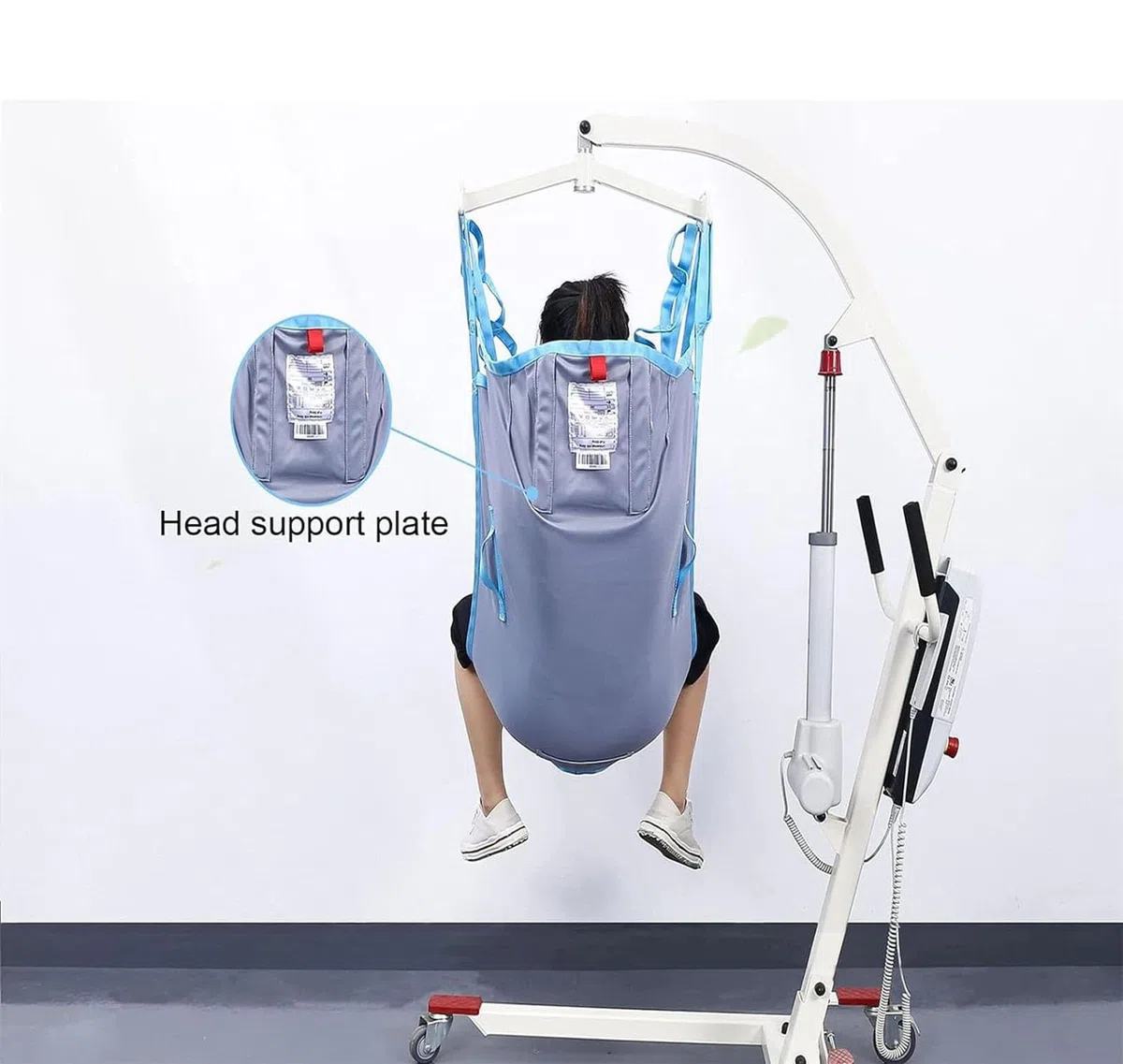 Sangle de levage pour patient avec support de jambe et de tête divisé – Transfert, positionnement, levage – Ceinture médicale pour personnes âgées et soutien bariatrique