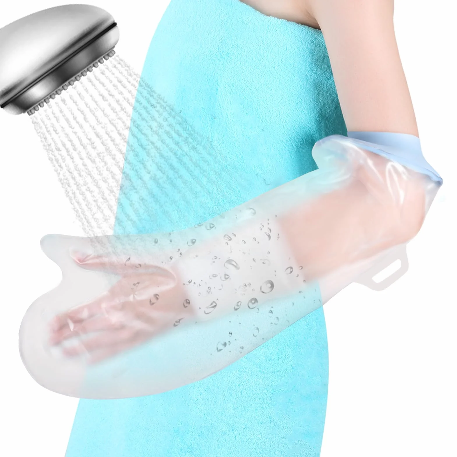 Fasola Protège Plâtre Bras pour Douche et Piscine, Protection Etanche pour Platre Bras Adulte, Réutilisable Sac de Protection Bras Platre, Maintenir le Bandage au Sec