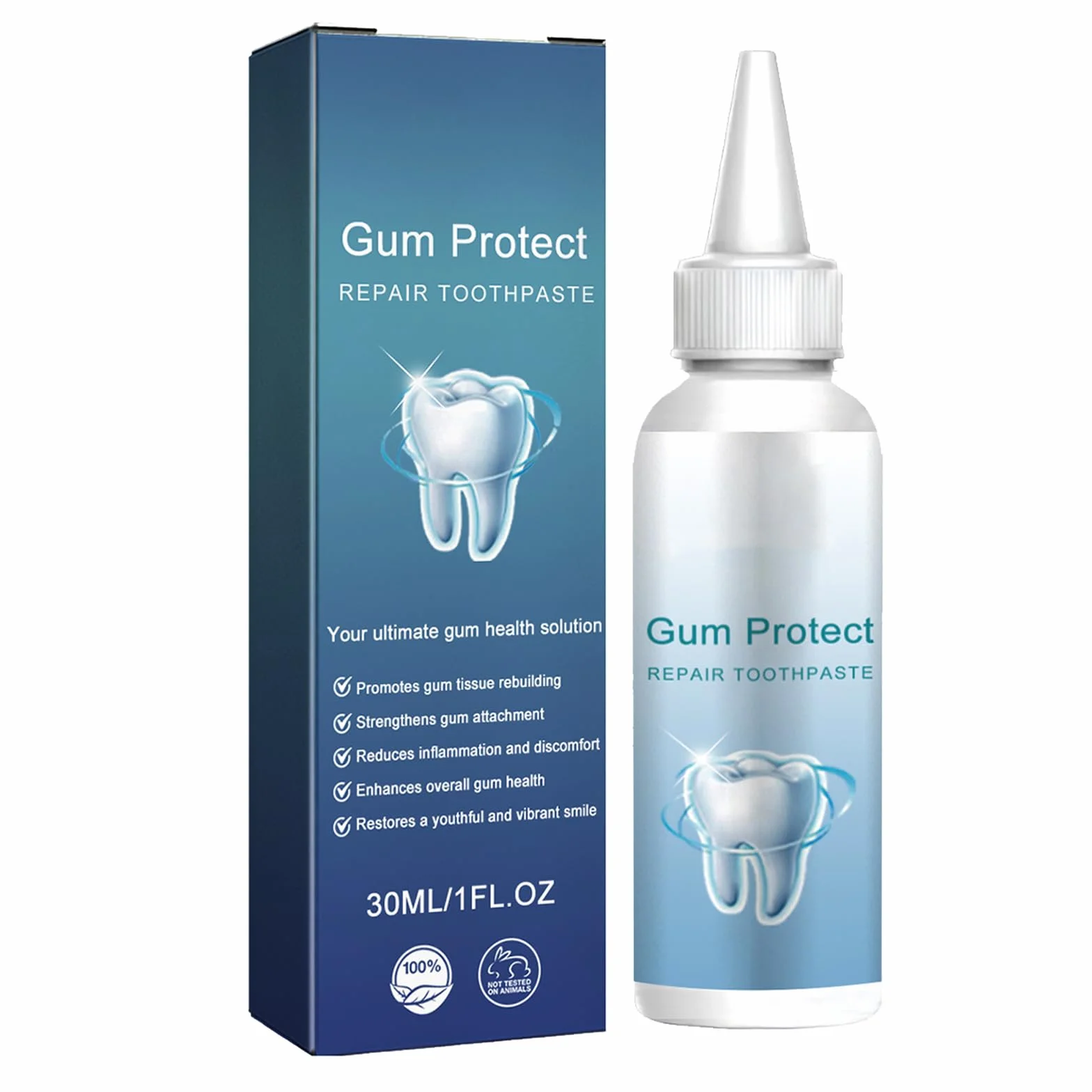 Gum Repair Gel Réparateur De Gencives,Gouttes De Repousse Des Gencives,Favorise La Guérison,Assure Une Haleine Fraîche,30ML