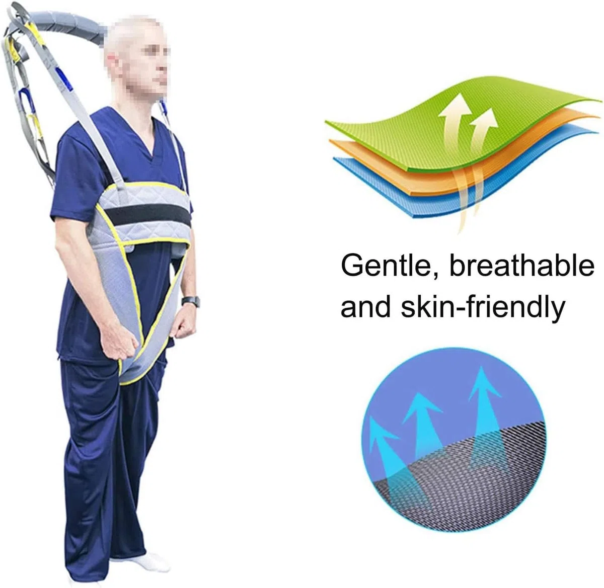 Écharpe de marche pour patient, harnais de levage en maille de sécurité médicale, ceinture de transfert pour équipement de formation en réadaptation, pour les soins infirmiers, les personnes âgées et