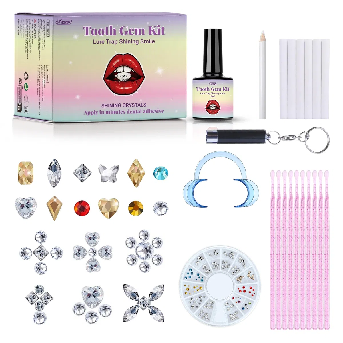 Kit bijoux dentaires DIY - 120 cristaux - Fête, vie quotidienne, colle (série B)