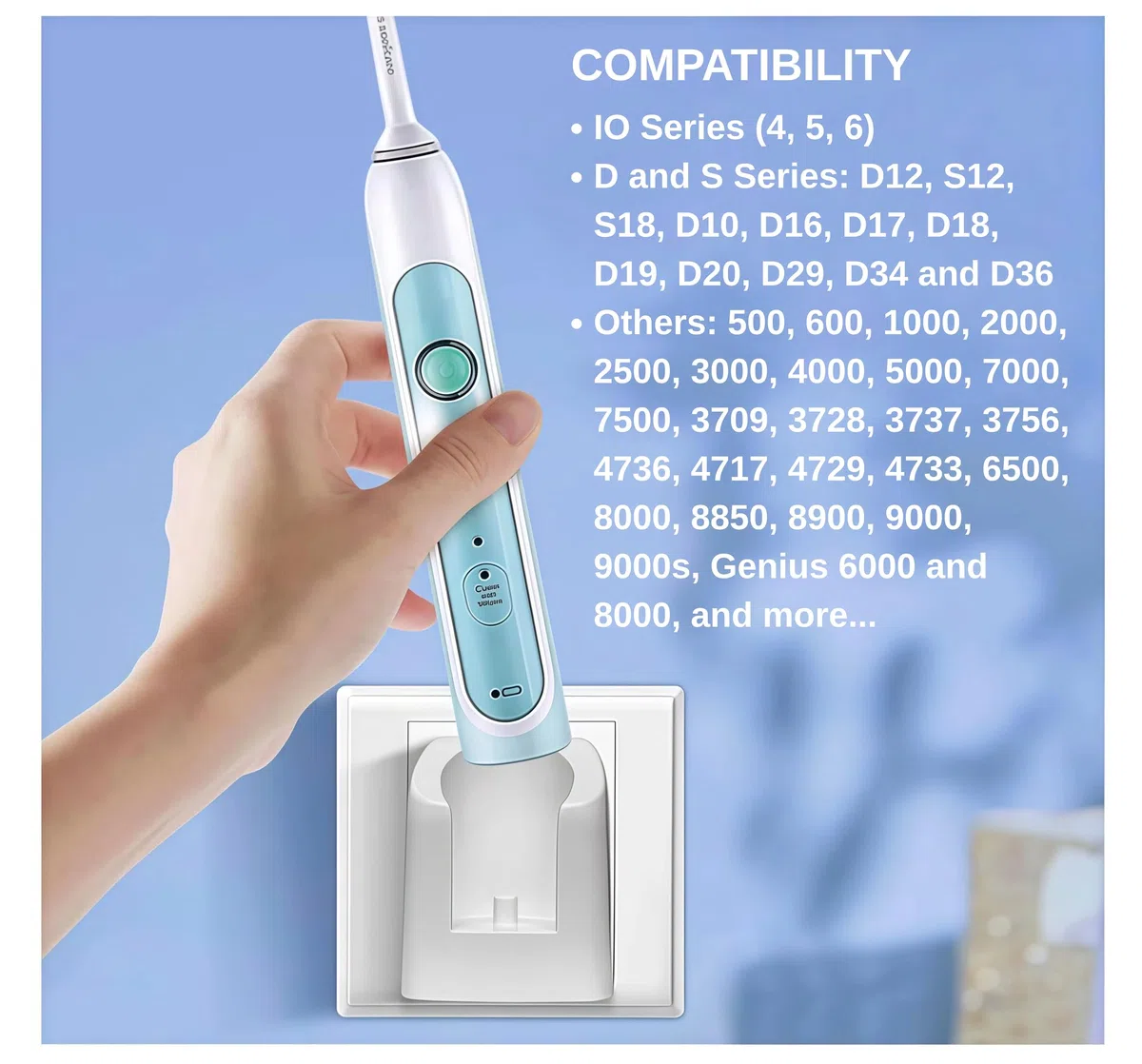 Remplacement Adaptateur Chargeur Secteur Prise Murale pour Brosses à Dents Électriques Braun Oral-B Pro 680, Pro 3900, Smart 6000N, iO4, iO5, iO6, Vitality, Genius X