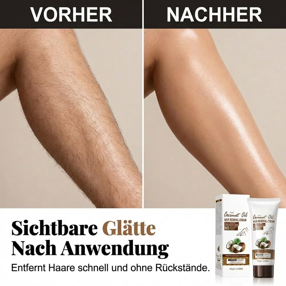 Crème Dépilatoire Intime Corps Jambes, Creme Epilatoire Homme Femme Partie Intime au Huile de Coco, Épilation Douce Sans Douleur, Alternative au Rasoir Intime et Kit Epilation Cire (2 Pcs)
