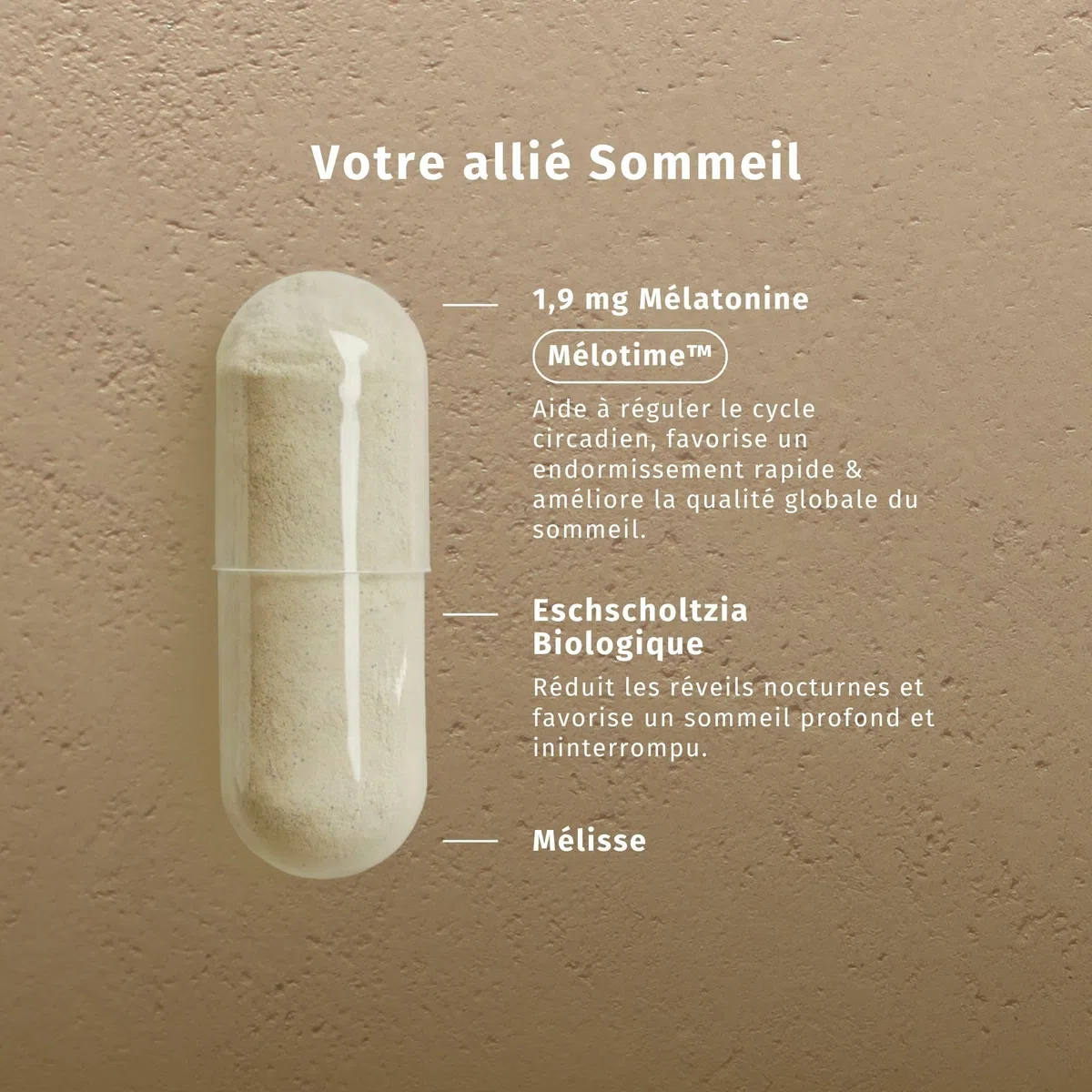Melatonine LP 1,9 mg I Libération prolongée 8h I Aide à la qualité du sommeil I Mélisse et Eschscholtzia I 30 Gélules I Fabriqué en France I Valebio