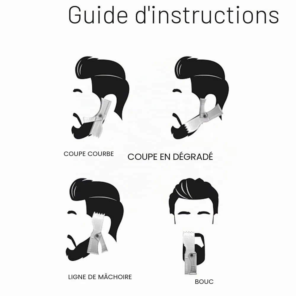 Pochoir de façonnage de barbe pour boucin, moustache, pattes, poils du visage, guide de toilettage pour homme
