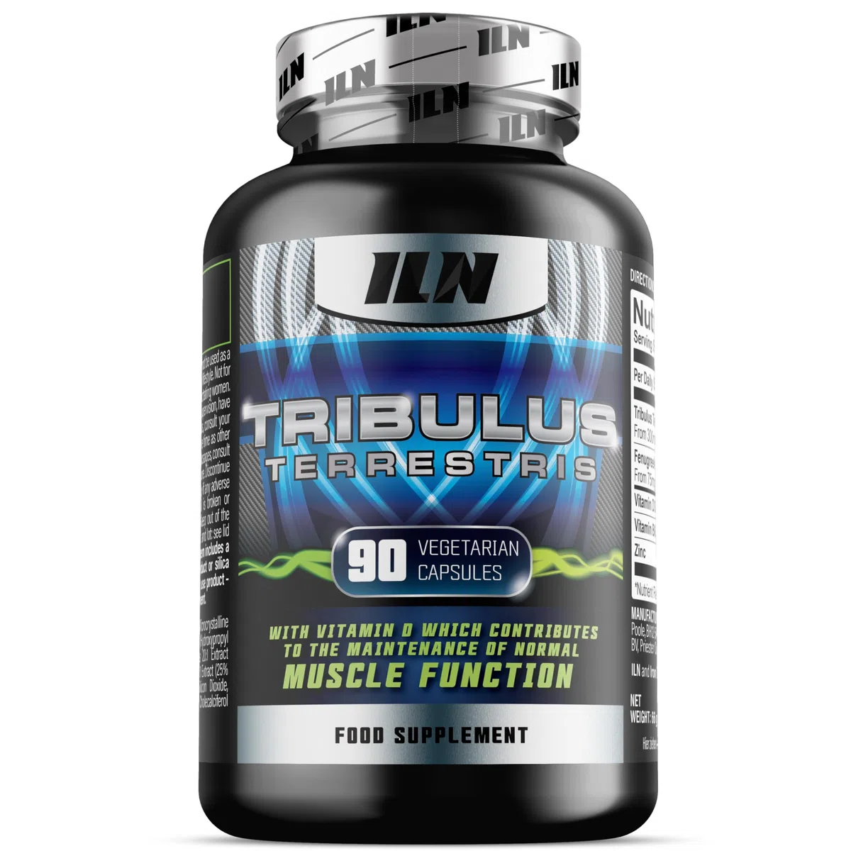 ILN - Tribulus terrestris puissant en gélules pour femmes et hommes - Équivalent 6000 mg, 98% de saponines, extrait 20:1, 90 gélules végétariennes