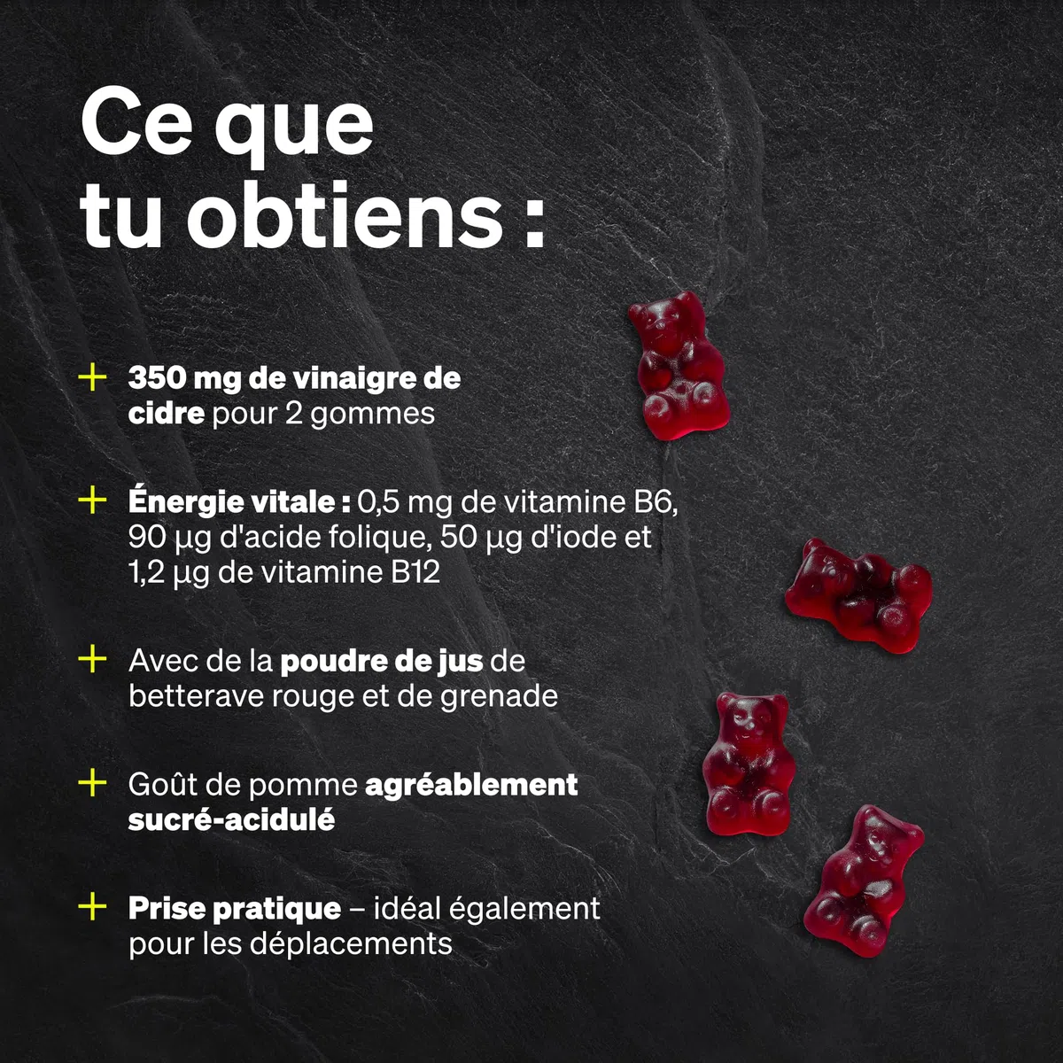 Gummies Vinaigre de Cidre avec la Mère – 120 Gummies pour 2 Mois – Enrichi en Vitamine B6, B12, Acide Folique & Iode – Vinaigre de Cidre Goût de Pomme – Vegan, Hautement Dosé & Sans Sucre Ajouté