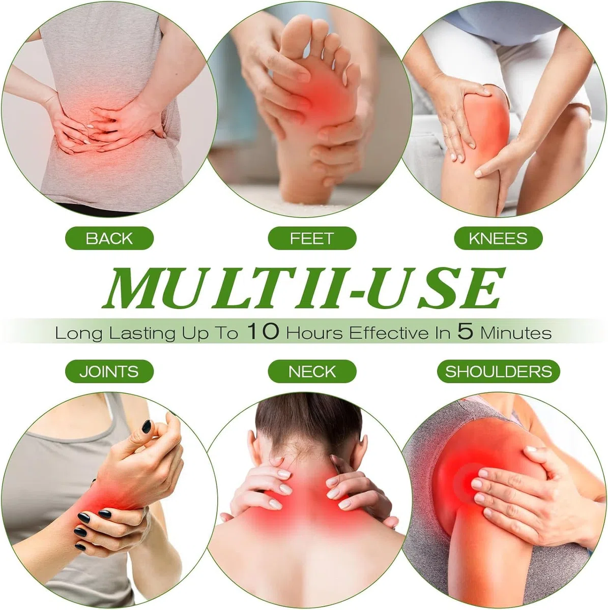 Lot de 50 patchs anti-douleur au gingembre pour soulager la douleur pendant 10 heures, genoux, dos, hanches, cou, épaules