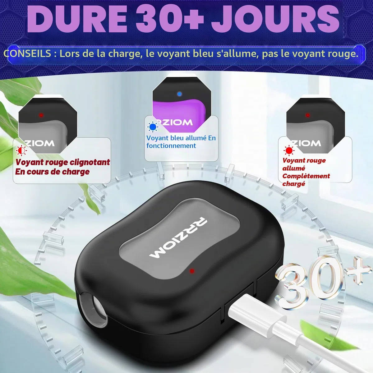 Stérilisateur Brosse à Dents UV, RRZIOM Brosse a Dent Désinfectant Rechargeable pour Les Voyages et La Maison, Toothbrush Sanitizer pour Toutes Les Porte Brosse à Dents Electrique & Manuelle (Noir)
