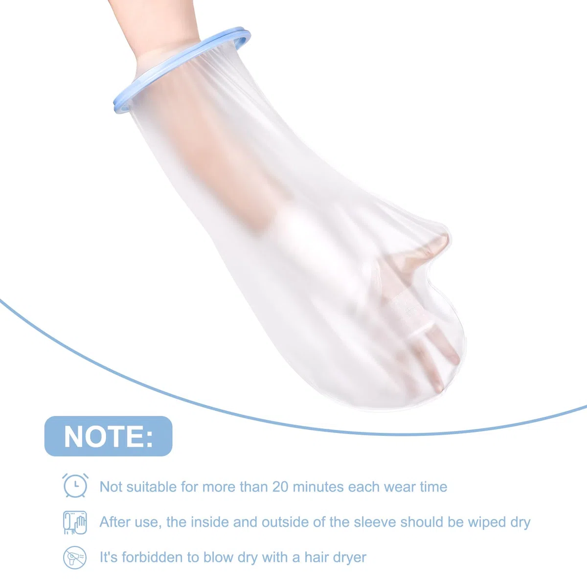 Protege Platre Bras Adulte, Protection Pansement Imperméable Réutilisable et Durable, Sac Etanche Platre Gardez les Plaies et le Bandage au sec Pendant le Bain