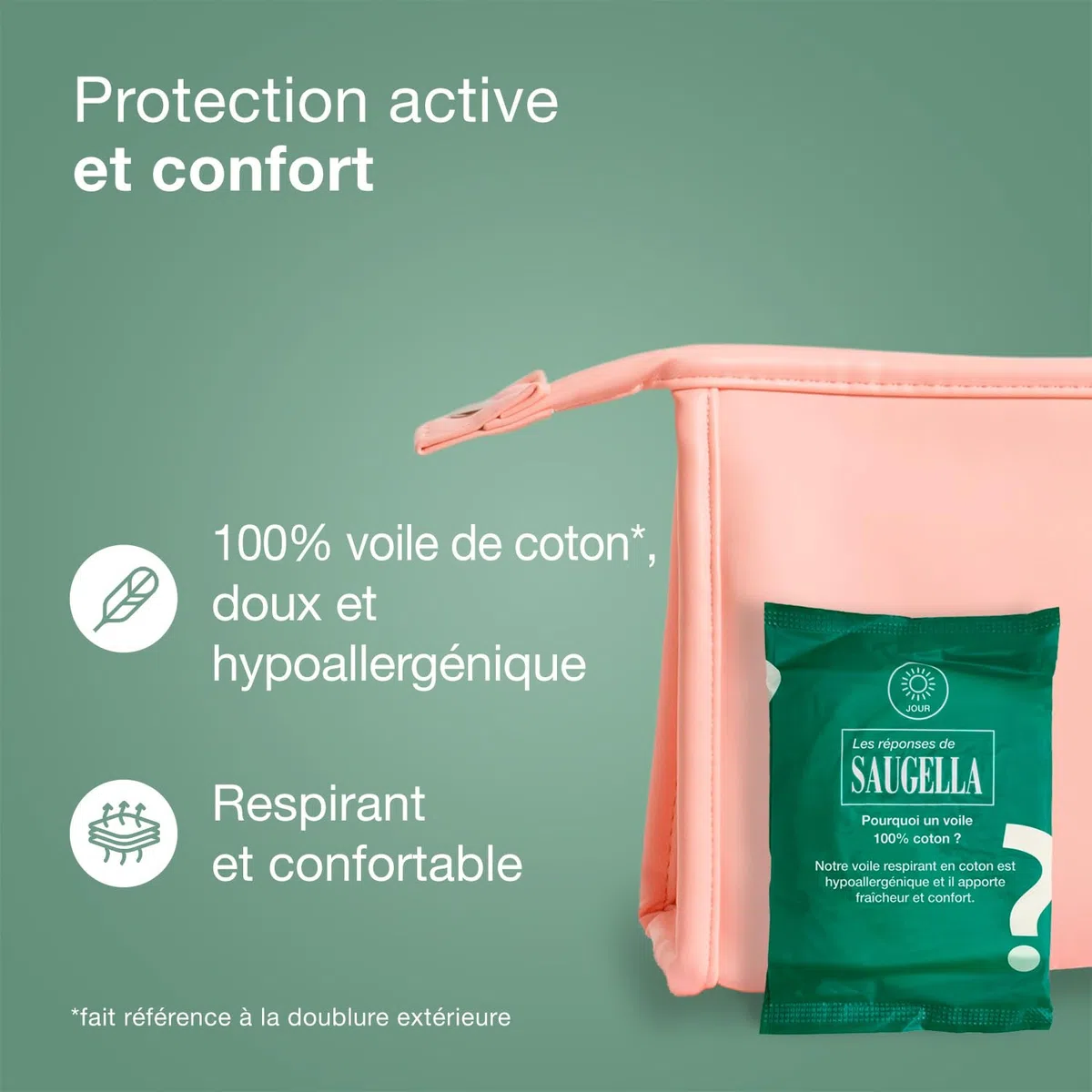 Saugella - Cotton Touch Jour - Serviettes Hygiéniques - Très Absorbantes – Extra-fines - Hypoallergéniques Avec Ailettes - Anti-Odeurs - 56 Serviettes - Lot De 4x14