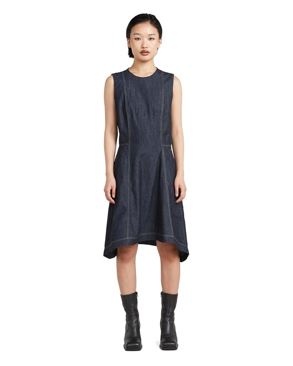 G-Star Short Flare Dress SL WMN Dress Femme (Lot de 1)