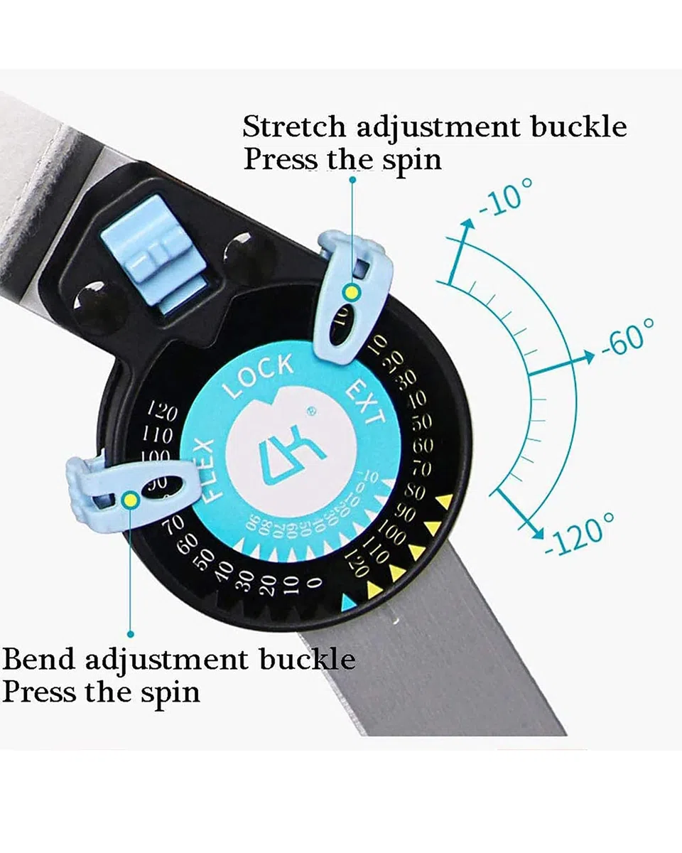 Orthèse de Genou réglable Support de Genou articulé Attelle Arthrite/Ligament Blessure Fixation Support Stabilisateur de Jambe pour Hommes et Femmes