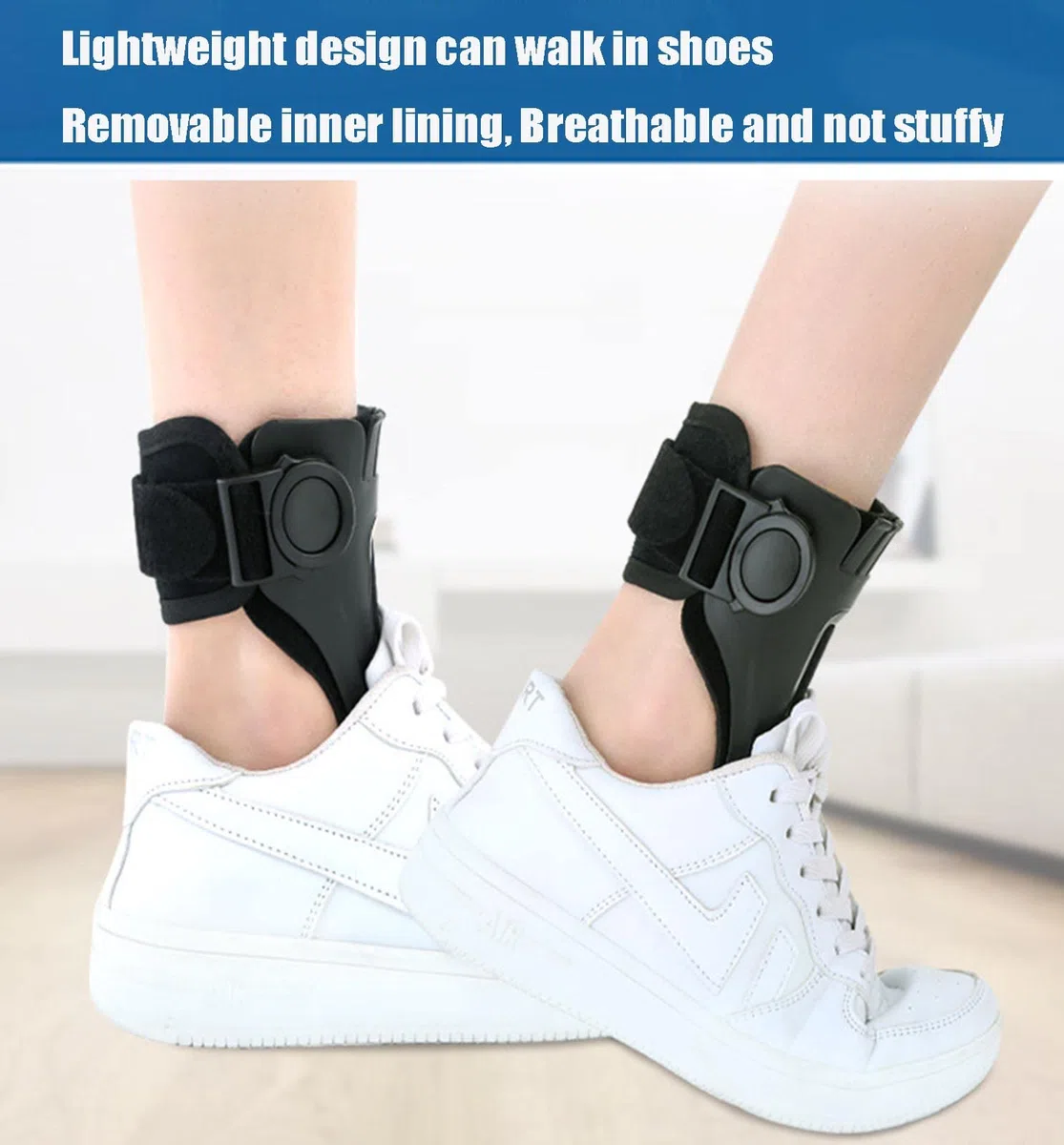 Orthèse de pied tombé, orthèse de cheville avec support pour pied tombé avec airbag gonflable confortable pour hémiplégie, accident vasculaire cérébral, chaussures de marche, B/Left-Medium