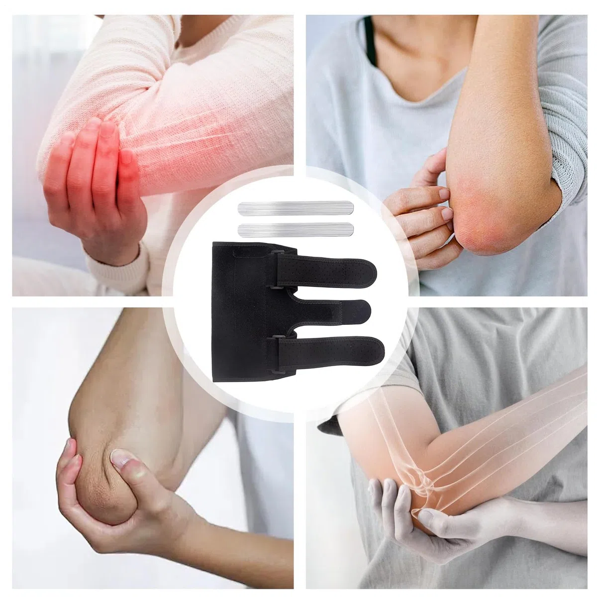 Attelle nerveuse coudière pour syndrome du canal cubital - Orthèse de coude stabilisatrice - Housse respirante réglable pour un confort de sommeil à la maison