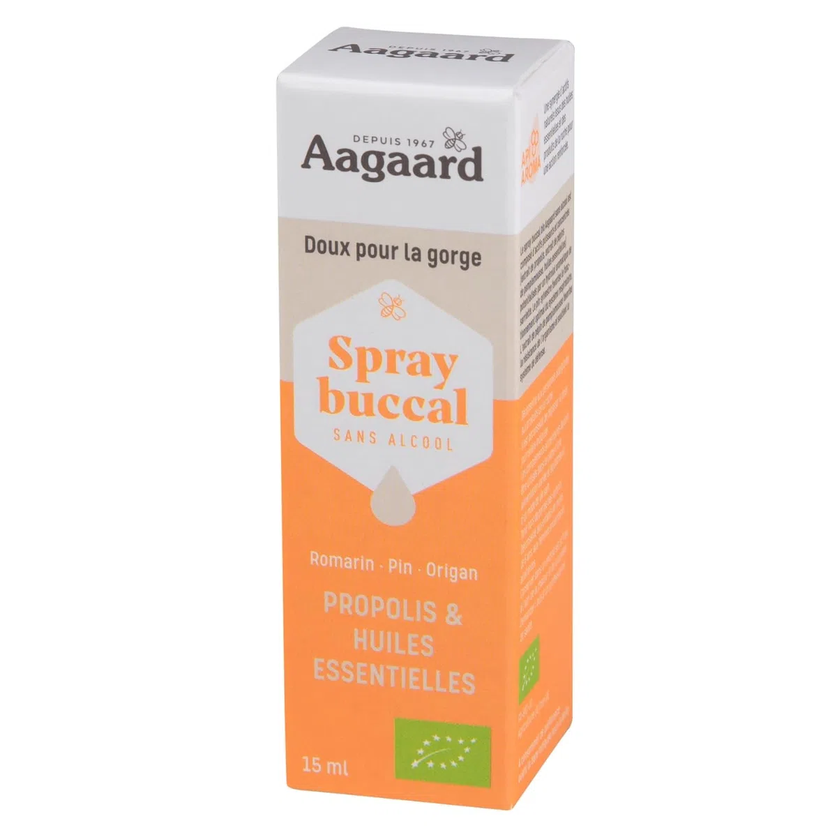 Aagaard - Propoline spray buccal - vaporisateur 15 ml - Hygiène de la gorge, soulage les gorges irri