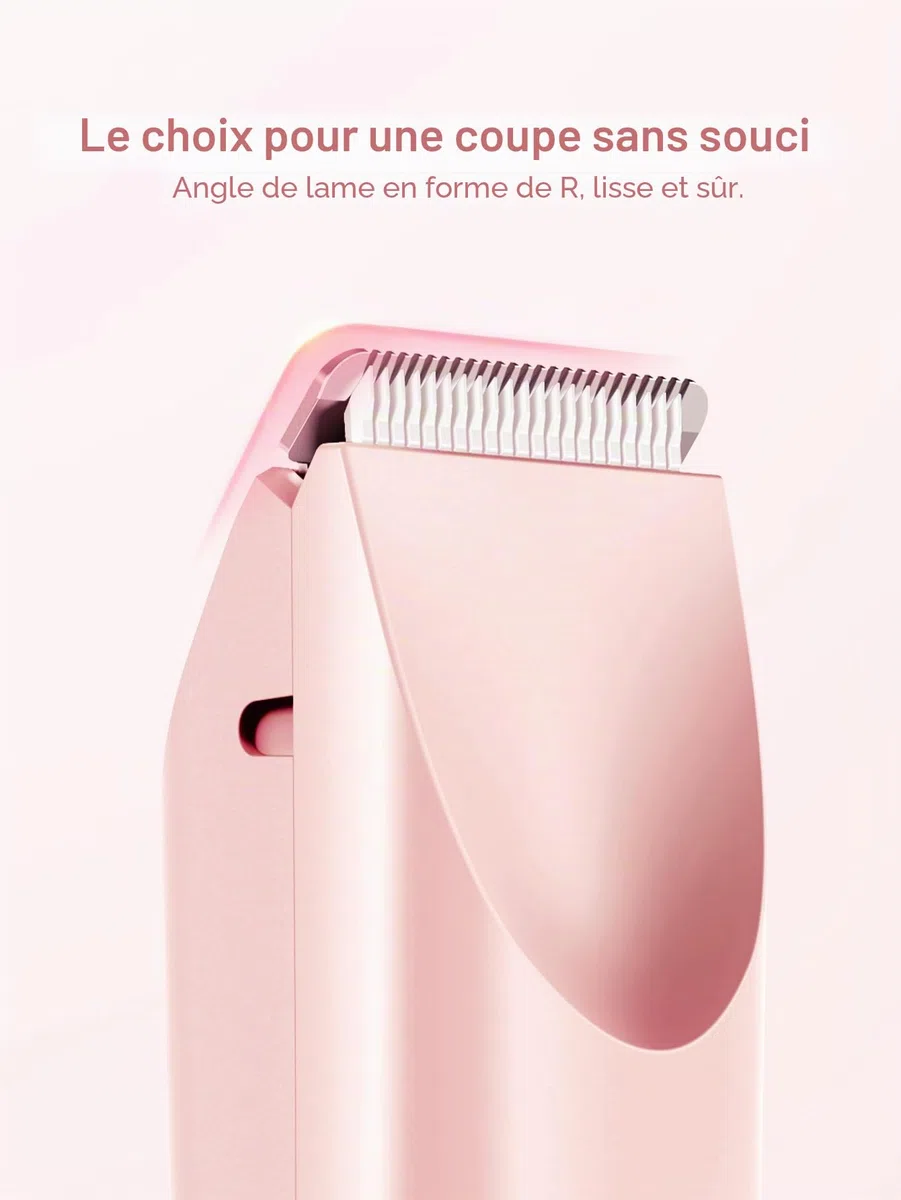 Tondeuse bikini 2 en 1 pour femme - Double tête - Rasoir électrique pour femme - Poils pubiens IPX7 - Étanche - Bikini - Bras aisselles - Jambe - Visage - Corps - Rose