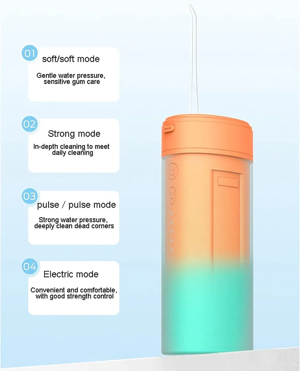 Irrigateur buccal Portable, nettoie et blanchit Les Dents en Profondeur, hydropulseur étanche, Rechargeable pour Une Utilisation en Voyage (Pink)
